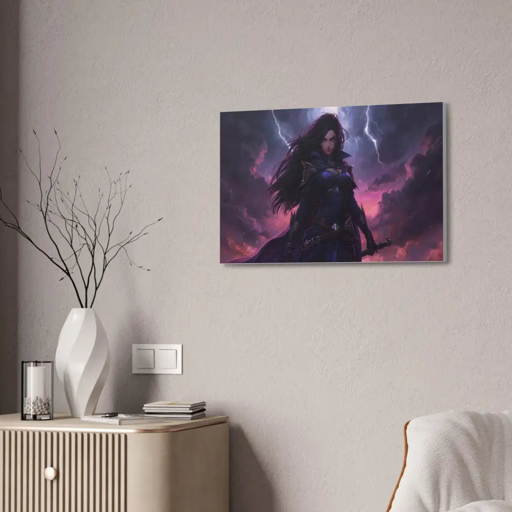 Stormkeeper’s Resolve: Warrior of the Tempest Gothic Fantasy Heroine Canvas Print Canvas
