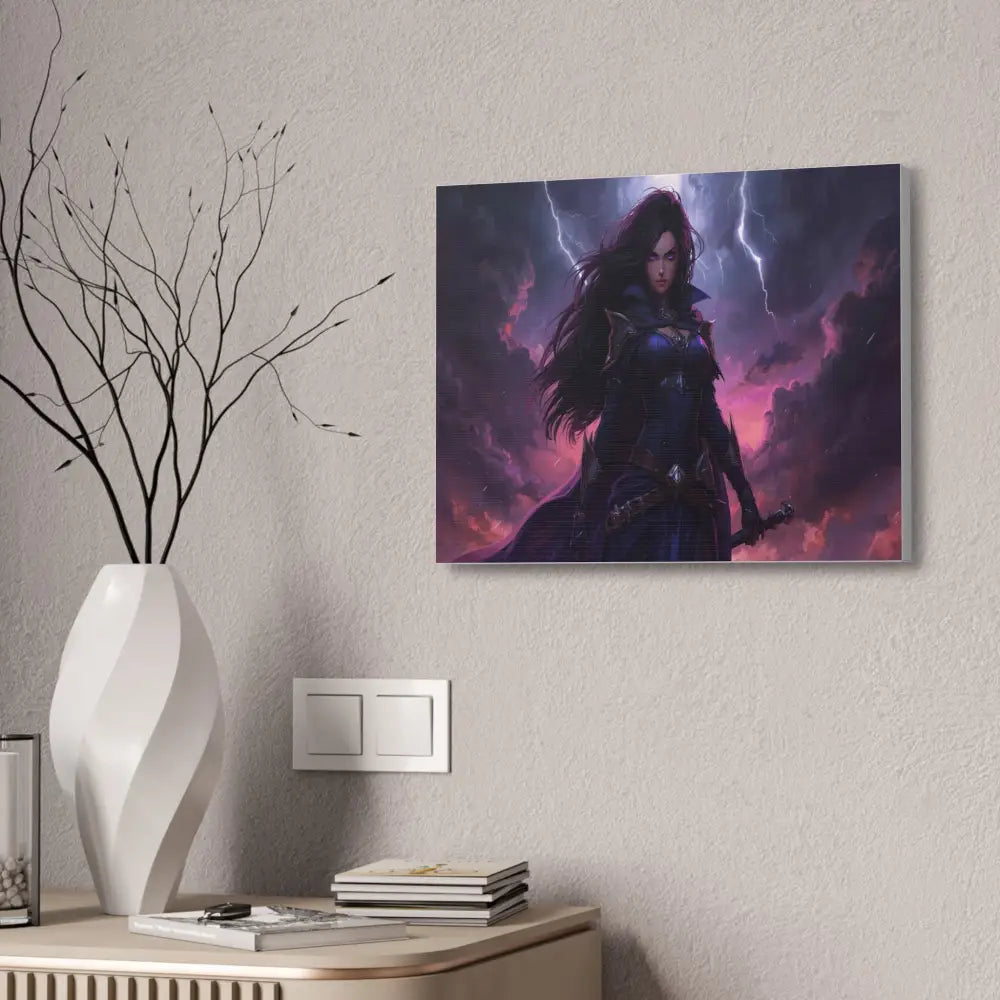 Stormkeeper’s Resolve: Warrior of the Tempest Gothic Fantasy Heroine Canvas Print Canvas