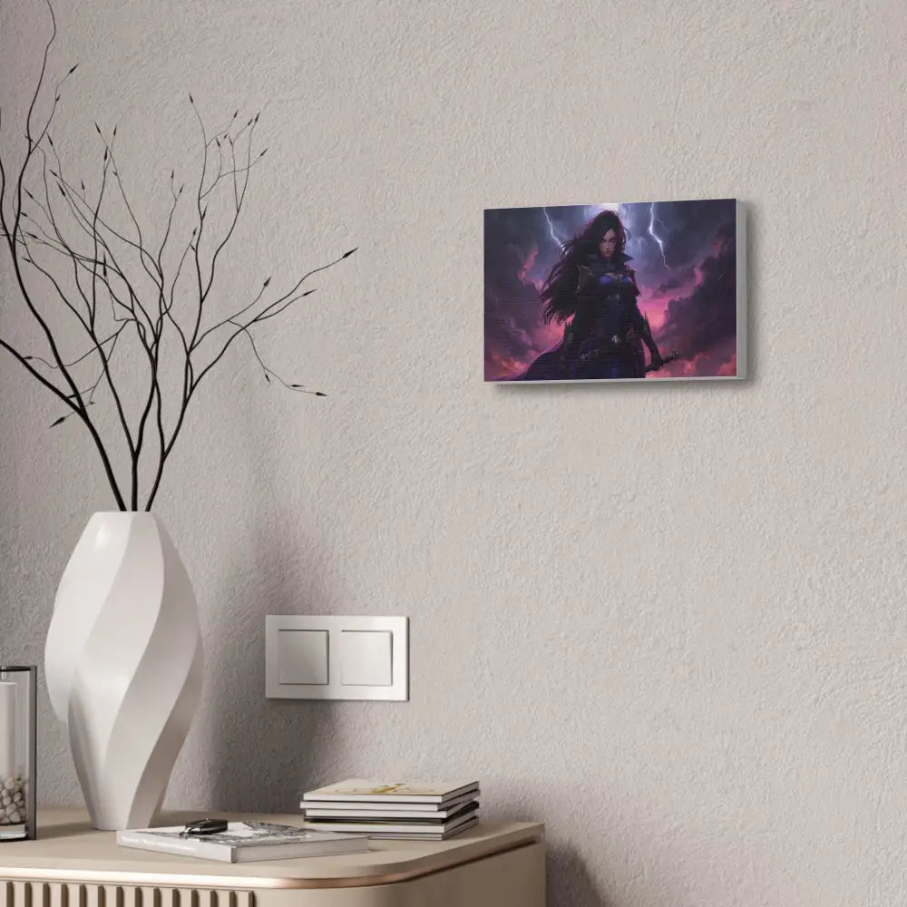 Stormkeeper’s Resolve: Warrior of the Tempest Gothic Fantasy Heroine Canvas Print Canvas