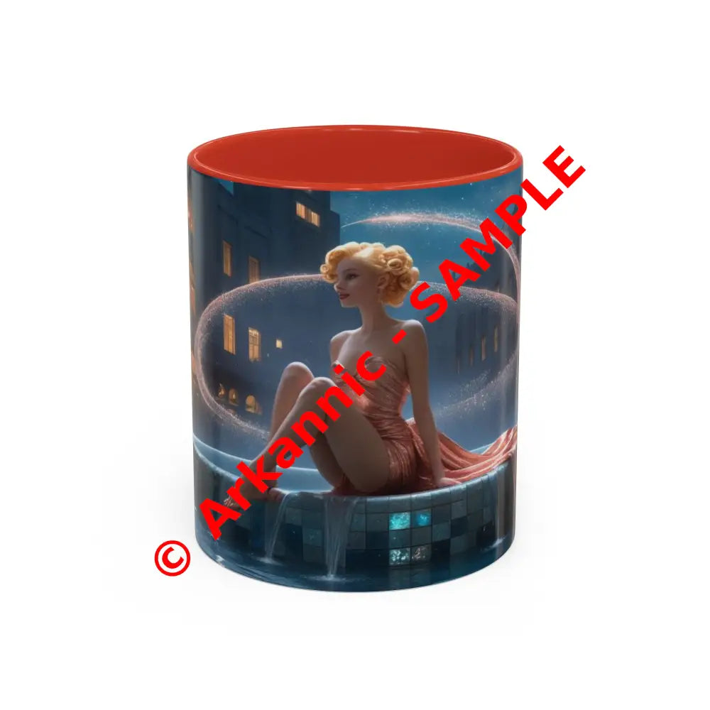 The Enchanted Fountain - Fantasy Art Drinkware Galactic Gift for Dog Lovers Celestial Home Decor Unique Art Mug 11oz