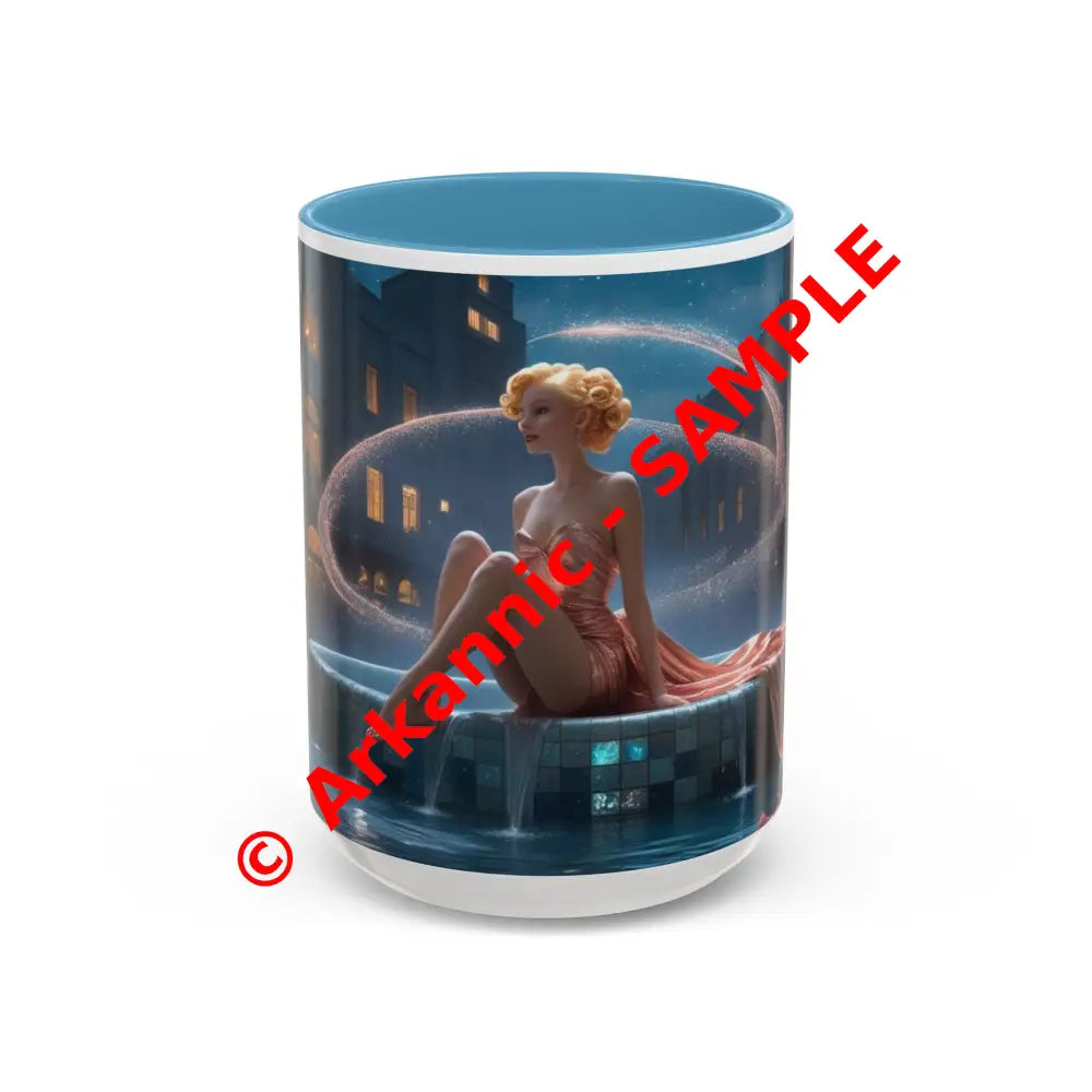 The Enchanted Fountain - Fantasy Art Drinkware Galactic Gift for Dog Lovers Celestial Home Decor Unique Art Mug 15oz