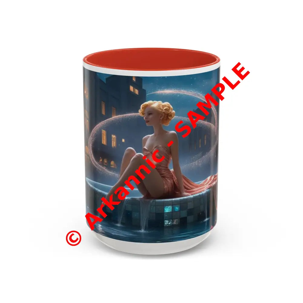 The Enchanted Fountain - Fantasy Art Drinkware Galactic Gift for Dog Lovers Celestial Home Decor Unique Art Mug 15oz