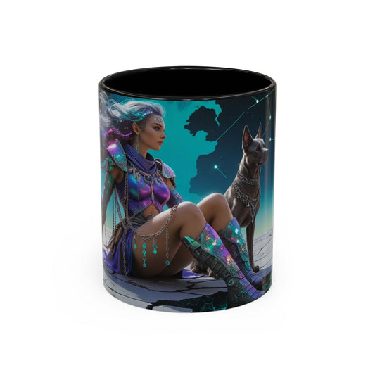 Celestial Guardian - Fantasy Art Drinkware, Galactic Gift for Dog Lovers, Celestial Home Decor, Unique Art Mug