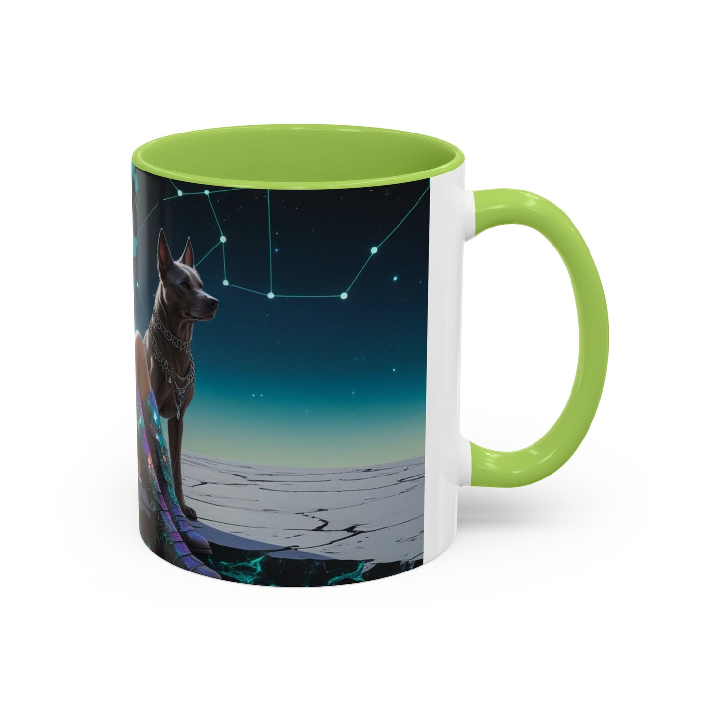 Celestial Guardian - Fantasy Art Drinkware, Galactic Gift for Dog Lovers, Celestial Home Decor, Unique Art Mug