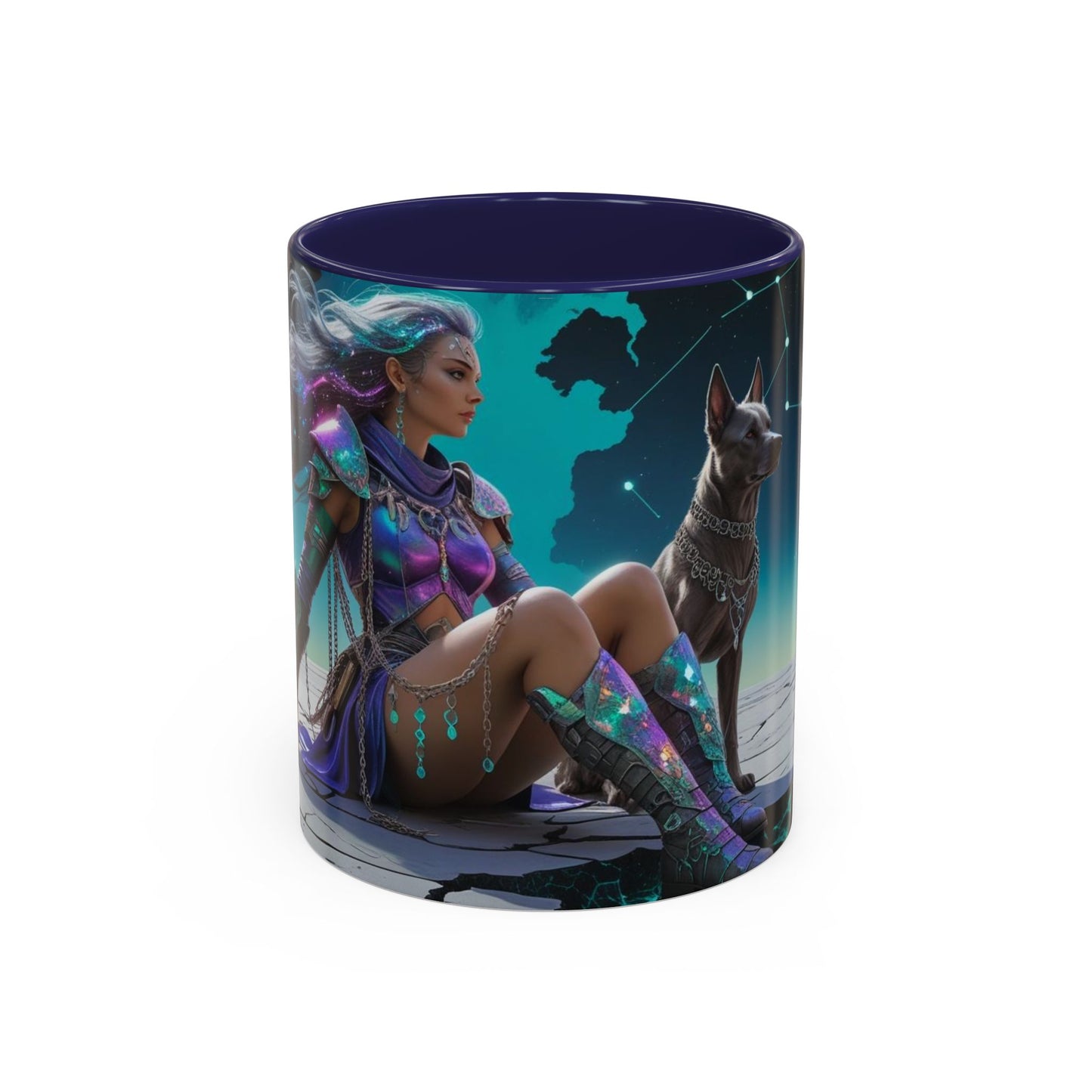 Celestial Guardian - Fantasy Art Drinkware, Galactic Gift for Dog Lovers, Celestial Home Decor, Unique Art Mug