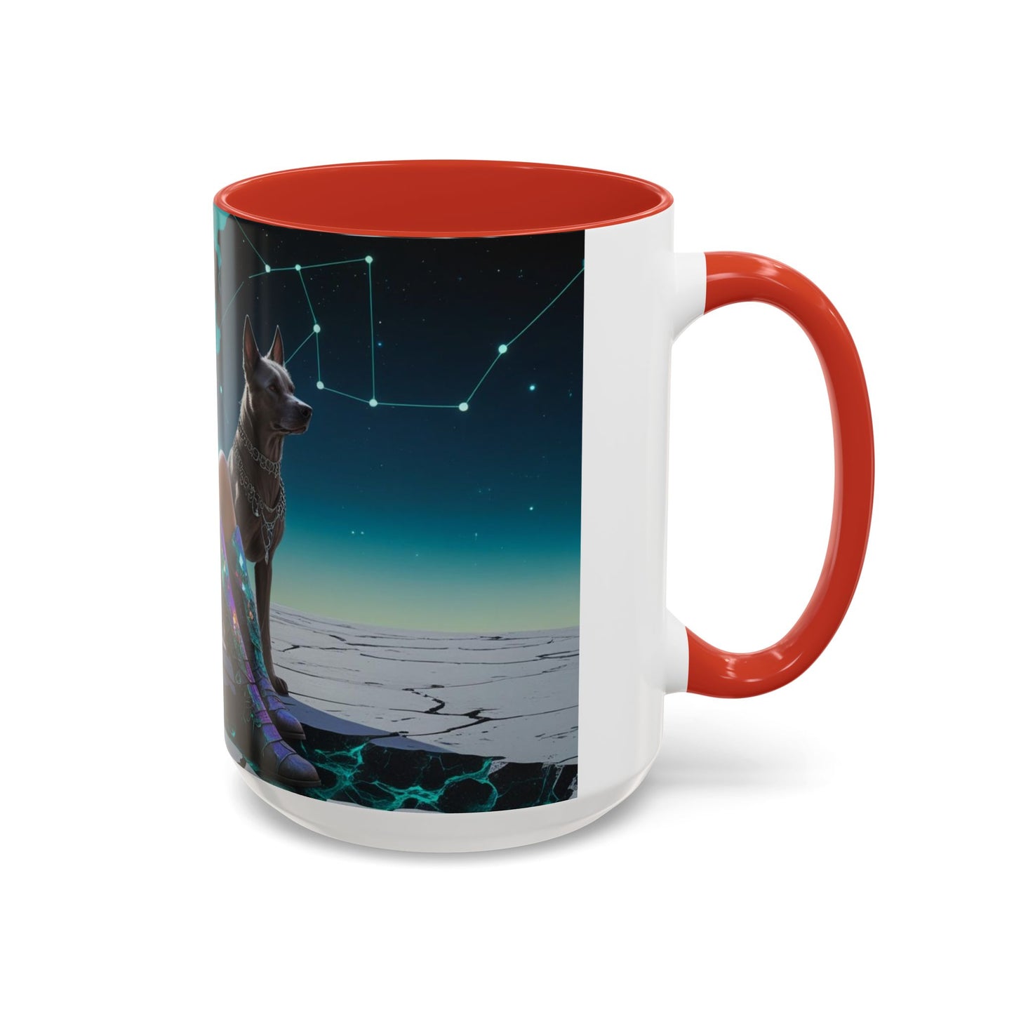 Celestial Guardian - Fantasy Art Drinkware, Galactic Gift for Dog Lovers, Celestial Home Decor, Unique Art Mug