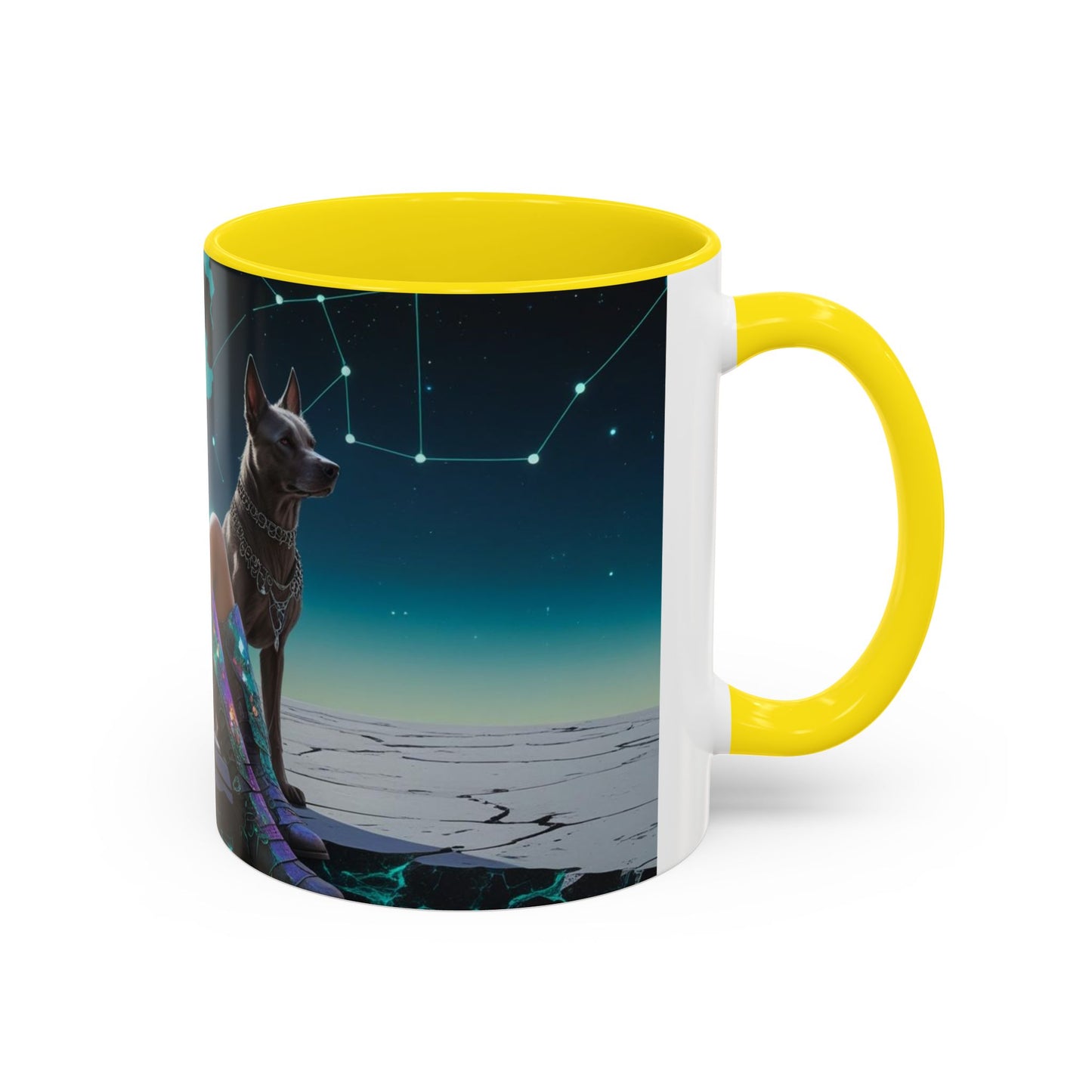 Celestial Guardian - Fantasy Art Drinkware, Galactic Gift for Dog Lovers, Celestial Home Decor, Unique Art Mug