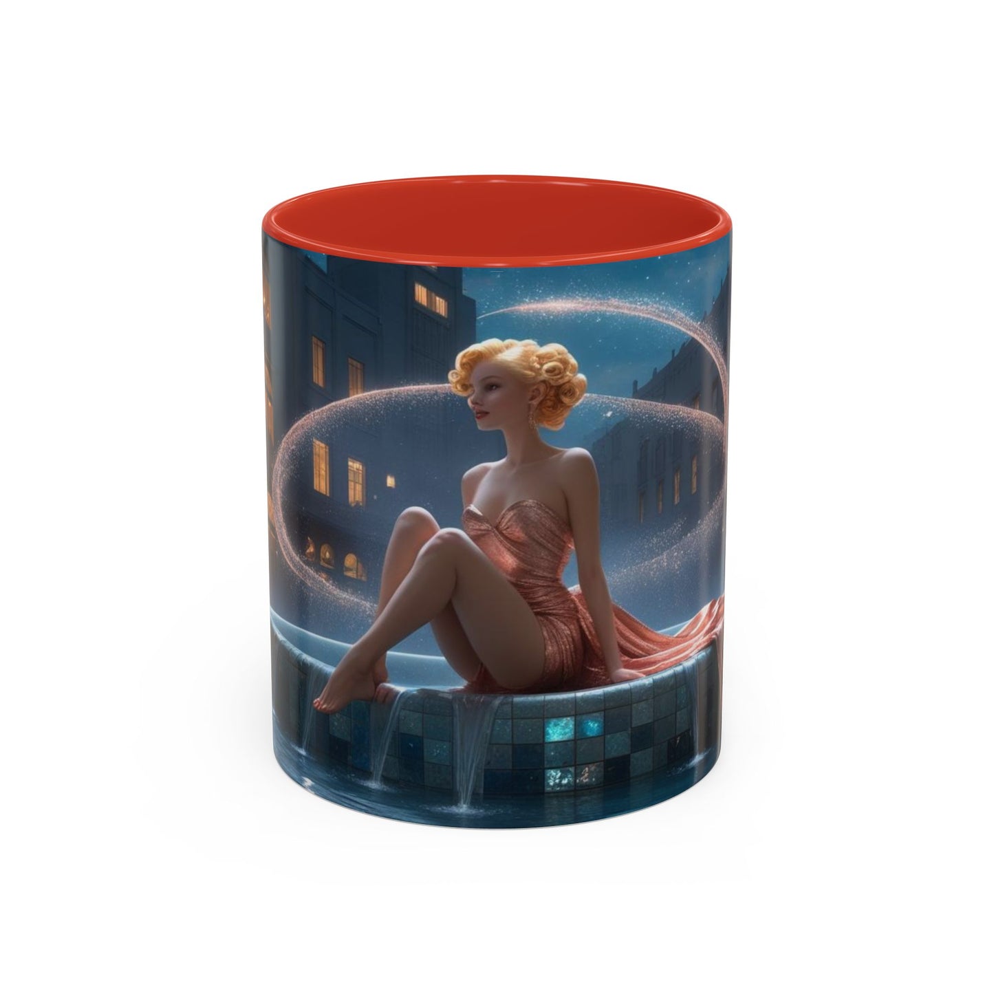 The Enchanted Fountain - Fantasy Art Drinkware, Galactic Gift for Dog Lovers, Celestial Home Decor, Unique Art Mug