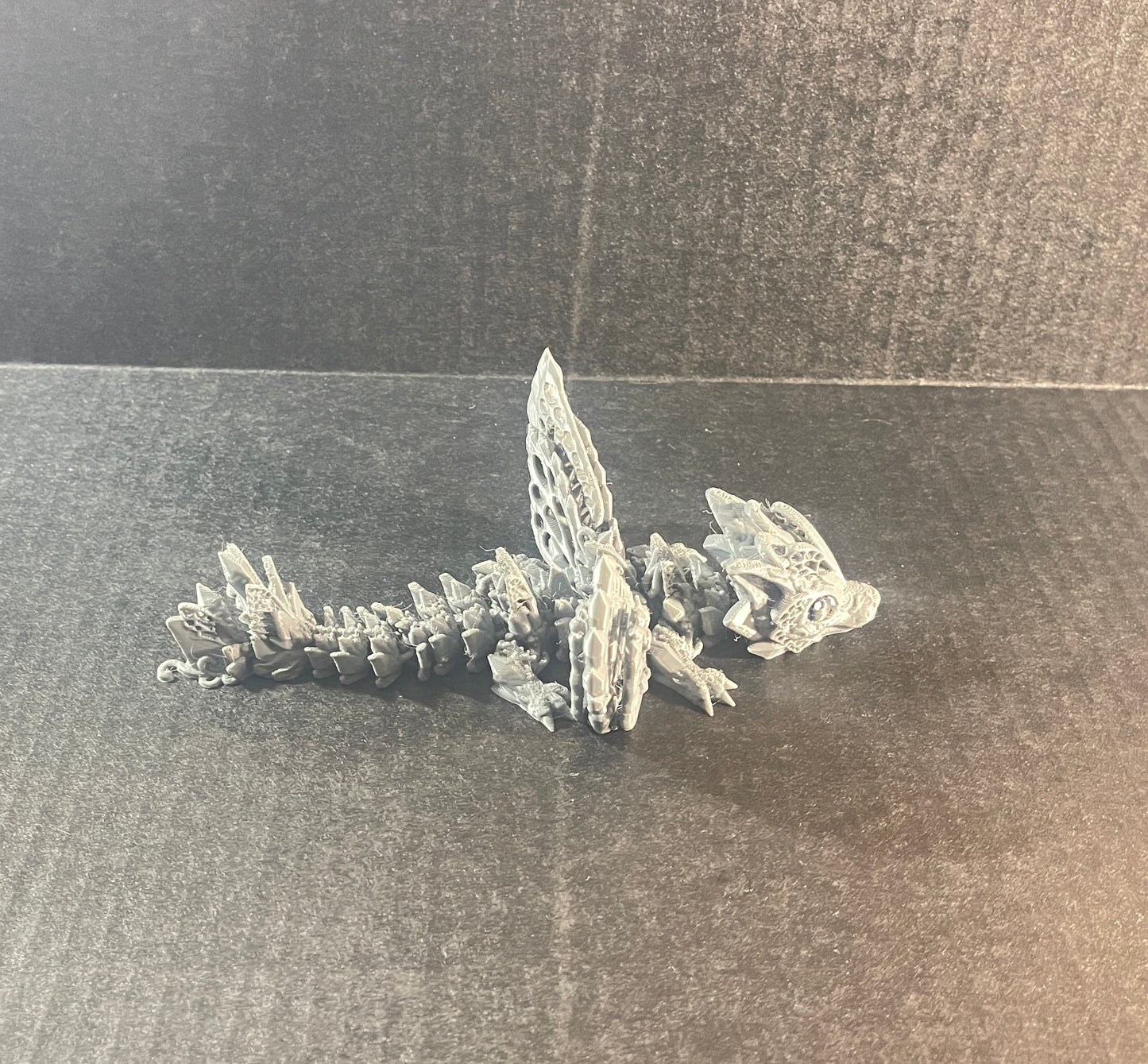 3D Printed Dragon With Wings Small black