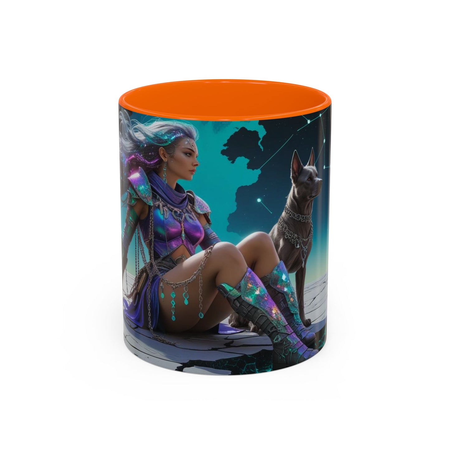 Celestial Guardian - Fantasy Art Drinkware, Galactic Gift for Dog Lovers, Celestial Home Decor, Unique Art Mug