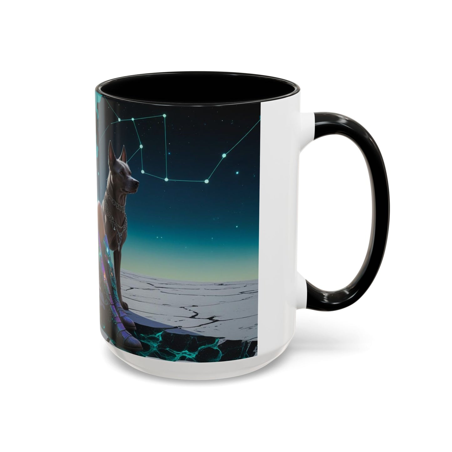 Celestial Guardian - Fantasy Art Drinkware, Galactic Gift for Dog Lovers, Celestial Home Decor, Unique Art Mug