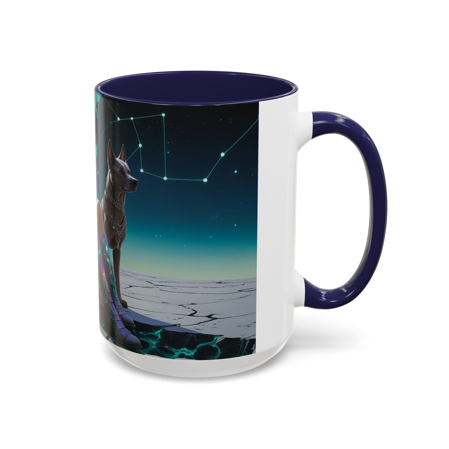 Celestial Guardian - Fantasy Art Drinkware, Galactic Gift for Dog Lovers, Celestial Home Decor, Unique Art Mug
