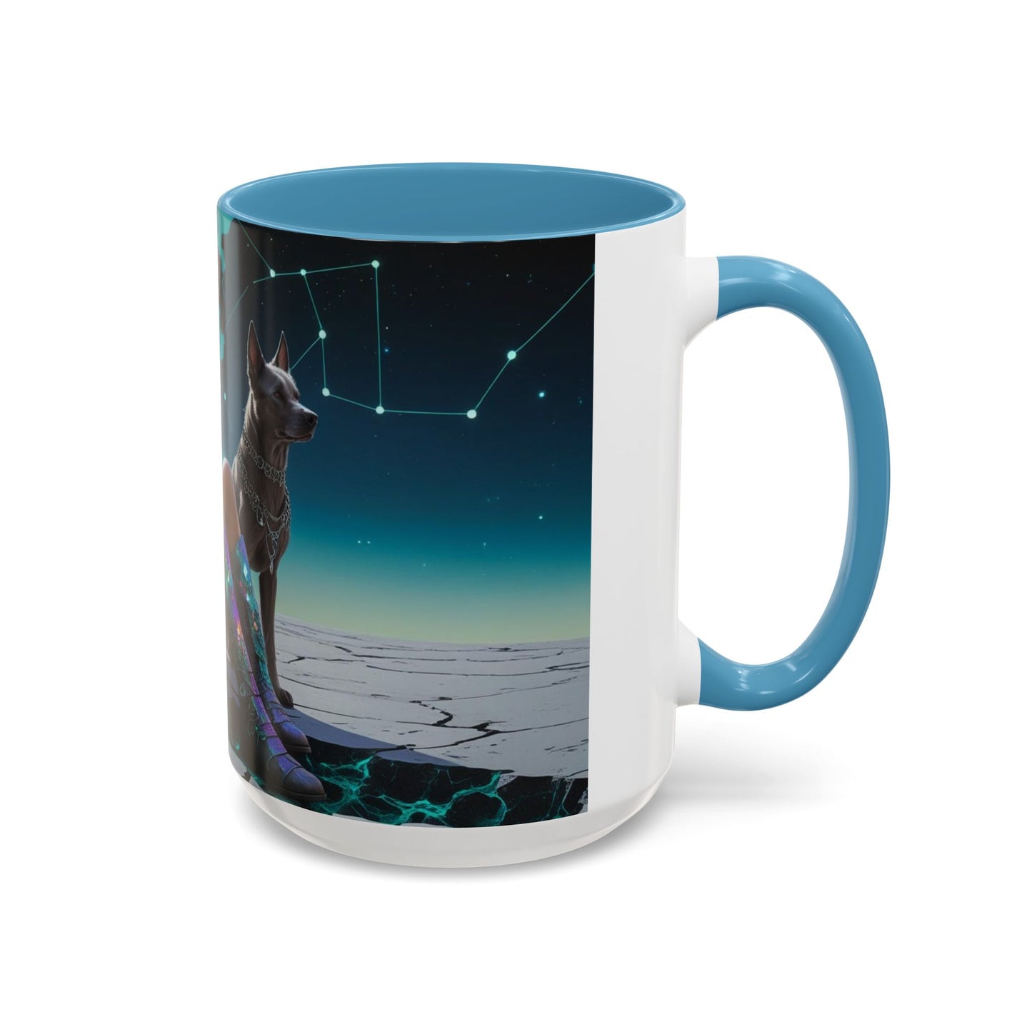 Celestial Guardian - Fantasy Art Drinkware, Galactic Gift for Dog Lovers, Celestial Home Decor, Unique Art Mug