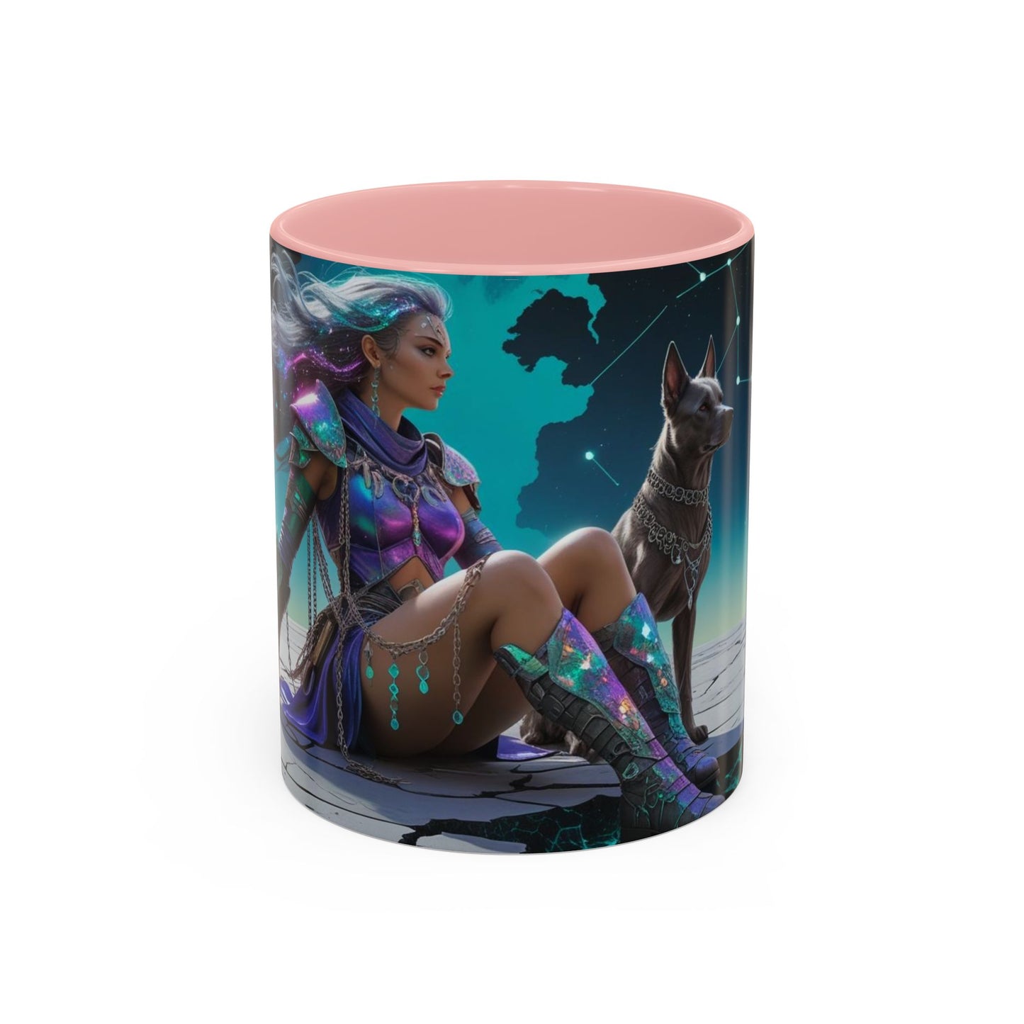 Celestial Guardian - Fantasy Art Drinkware, Galactic Gift for Dog Lovers, Celestial Home Decor, Unique Art Mug