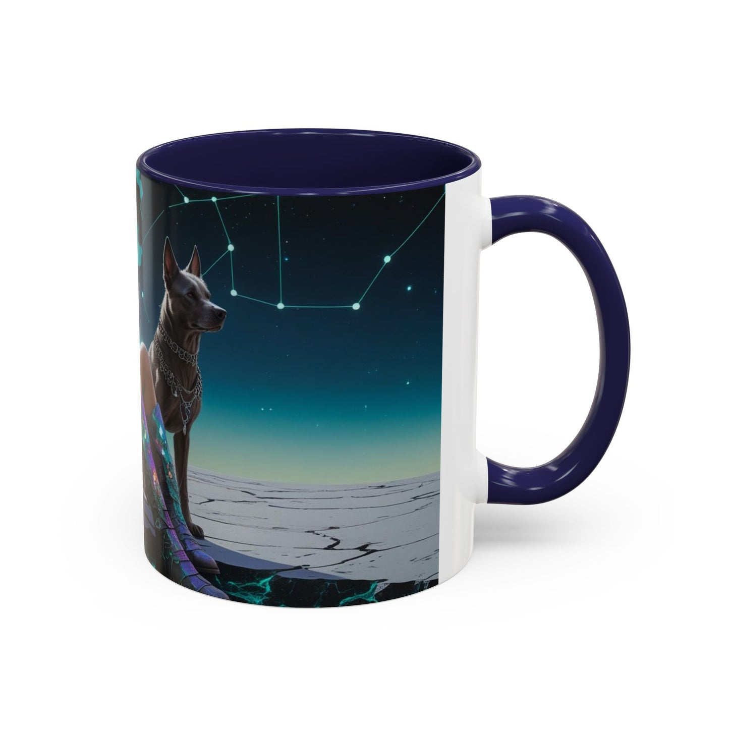 Celestial Guardian - Fantasy Art Drinkware, Galactic Gift for Dog Lovers, Celestial Home Decor, Unique Art Mug