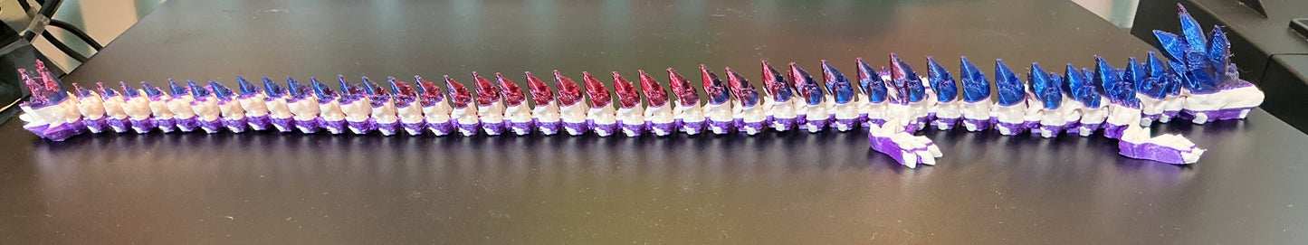 Flexible Articulated Dragon Red, Blue Purple