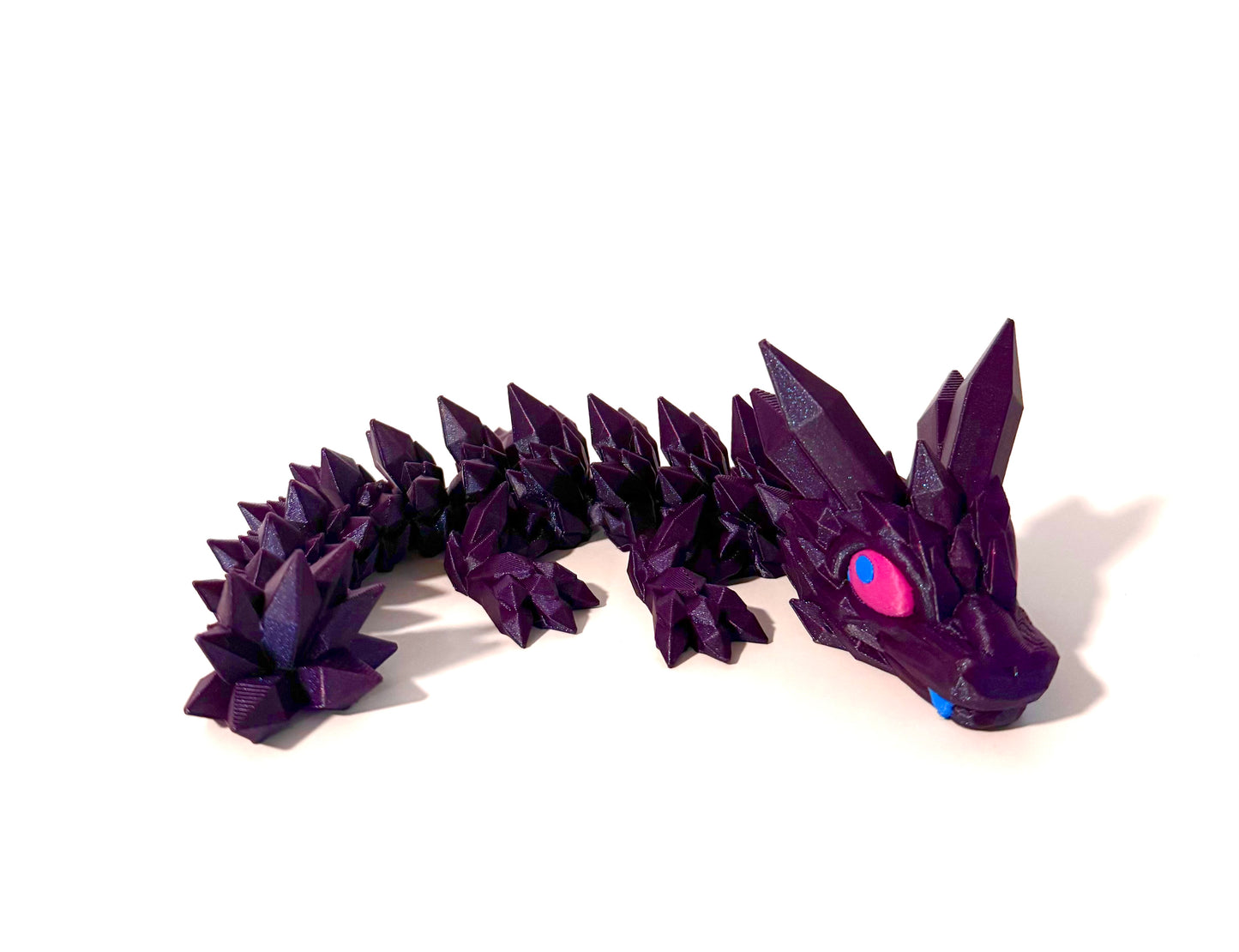 3-D Printed Articulated Dragon Purple and Pink