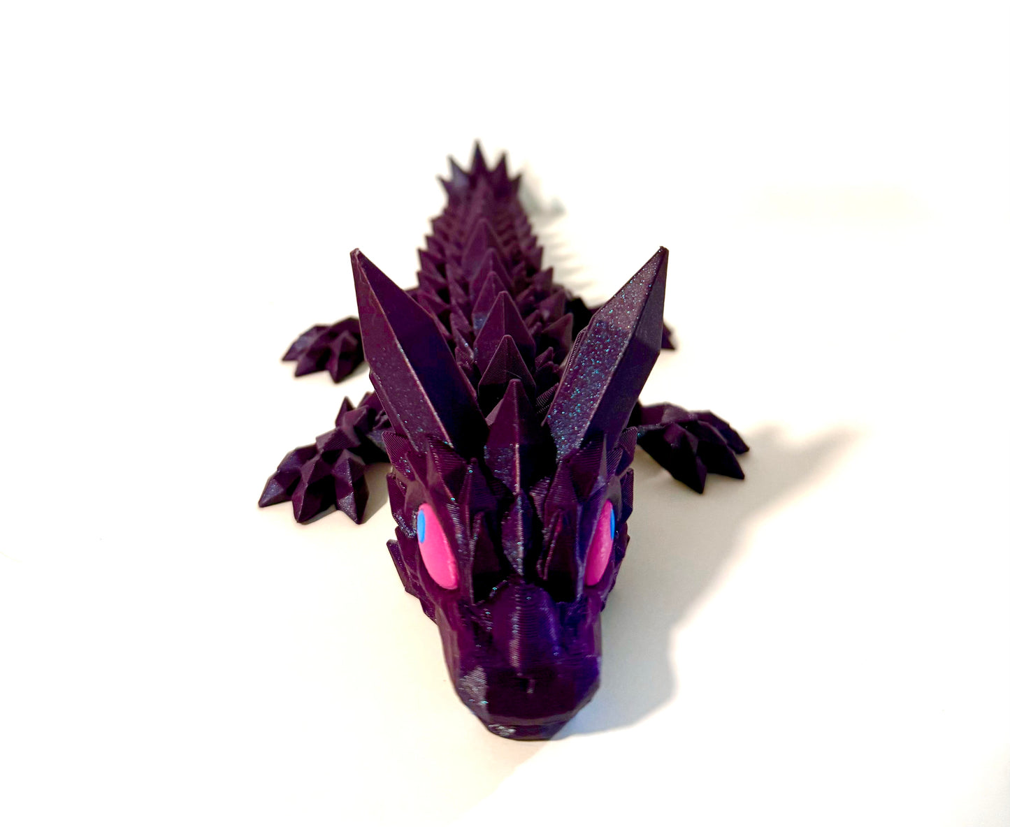 3-D Printed Articulated Dragon Purple and Pink