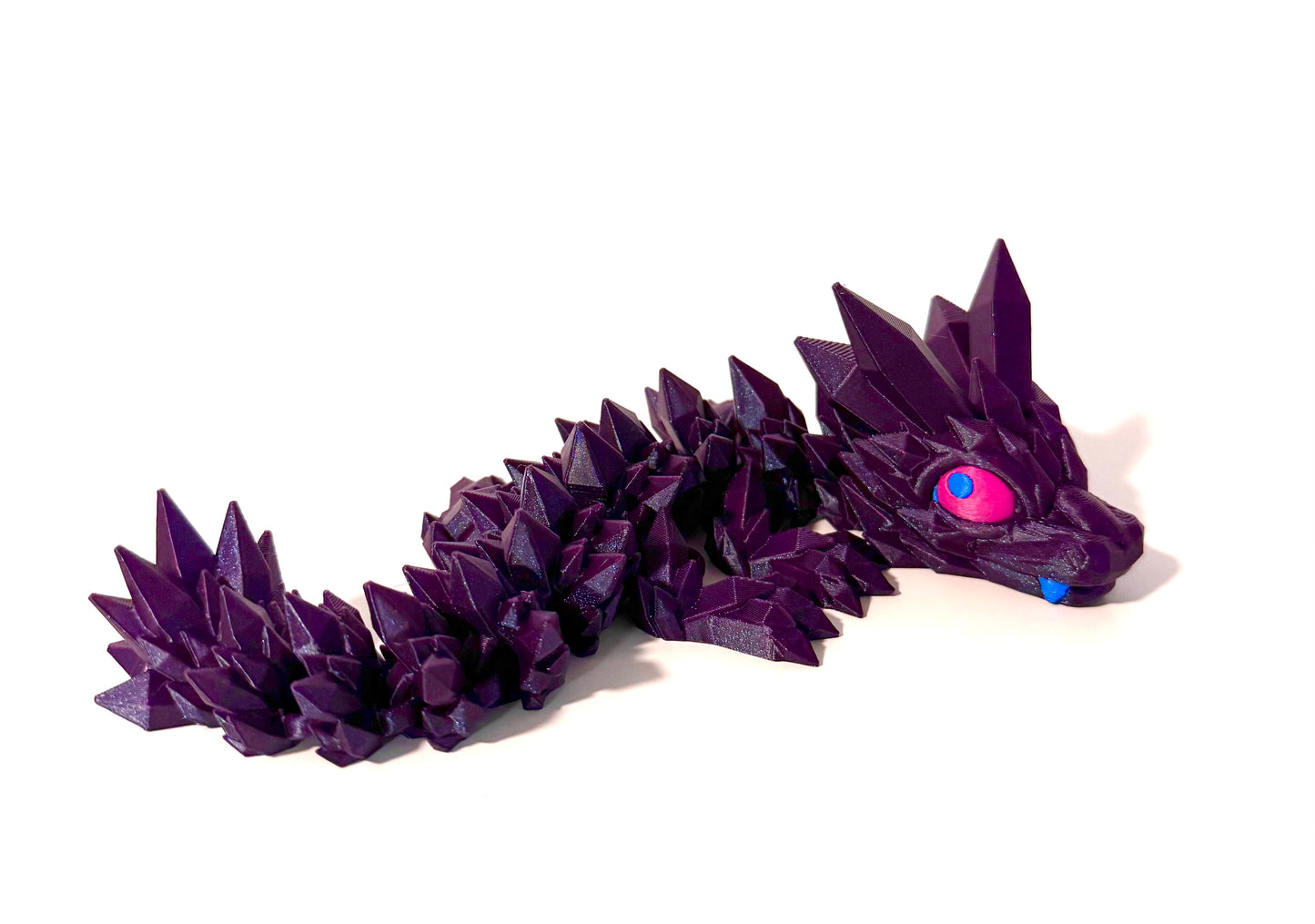 3-D Printed Articulated Dragon Purple and Pink