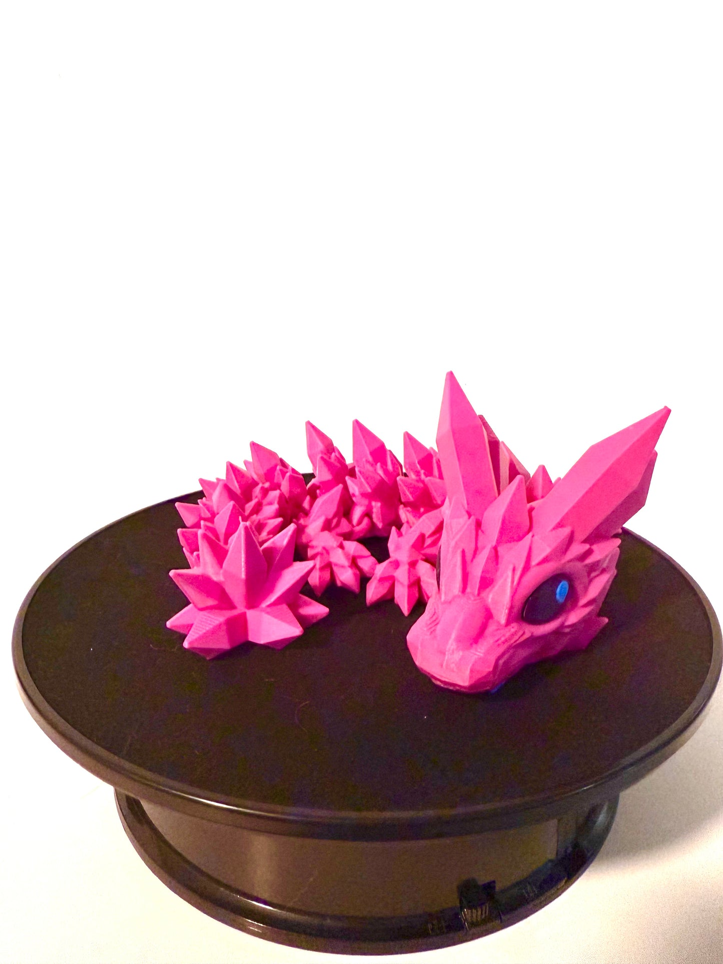 3-D Printed crystal Articulated Dragon Pink