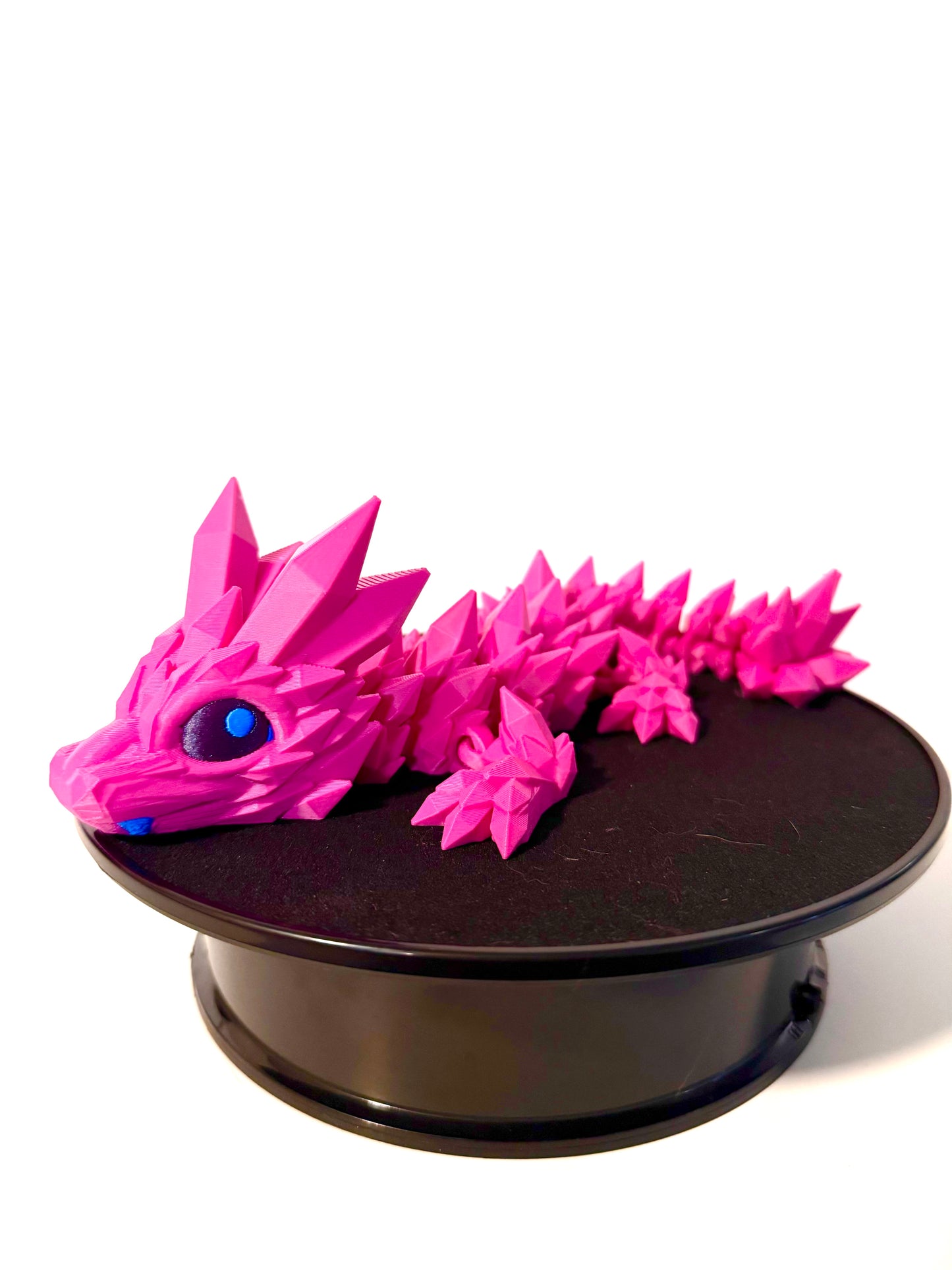 3-D Printed crystal Articulated Dragon Pink
