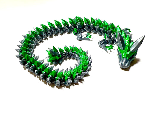 Dragon Articulated Green and Silver