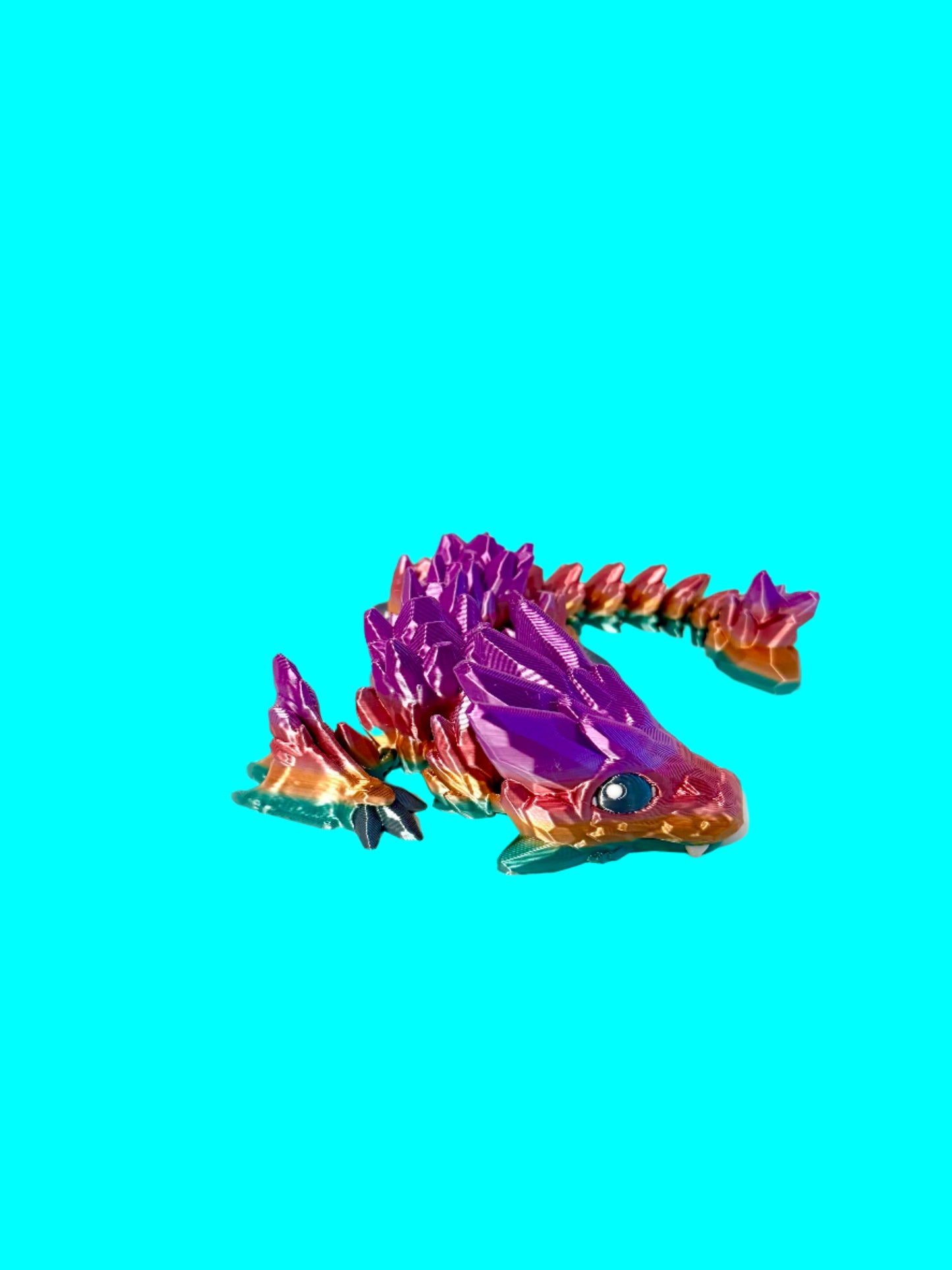 3-D Printed Dragon Purple Orange Pink Green