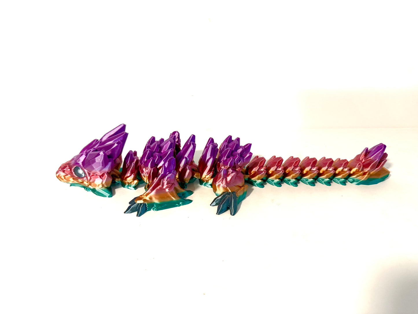 3-D Printed Dragon Purple Orange Pink Green