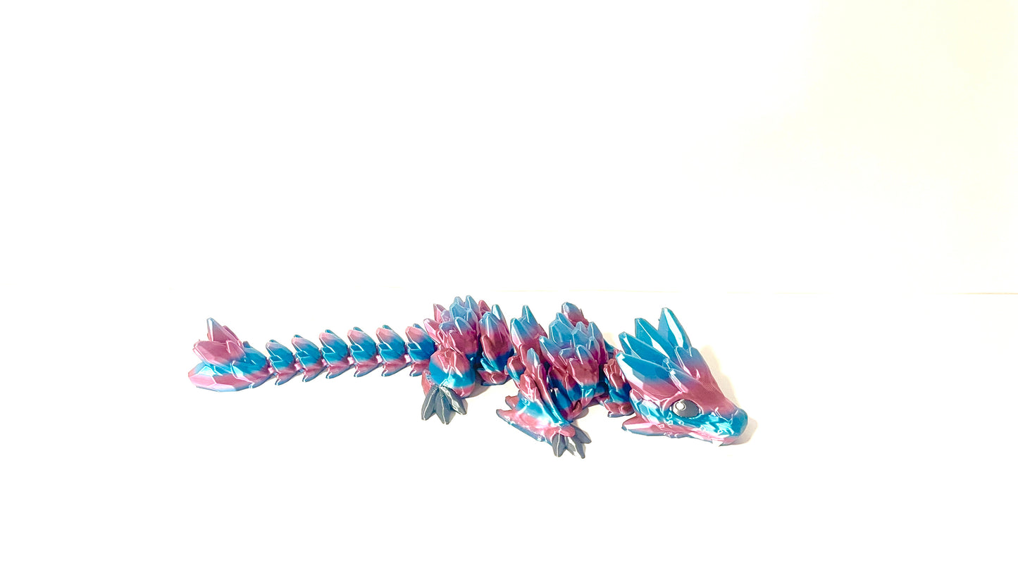 3-D Printed Dragon Pink and Blue