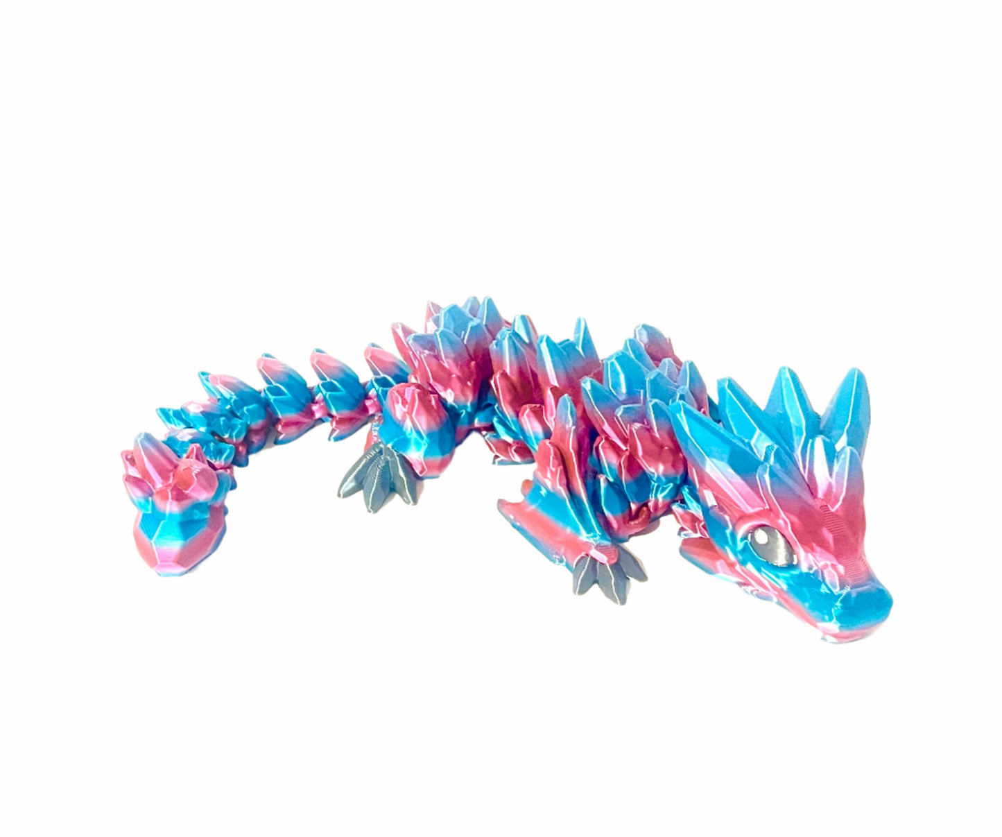 3-D Printed Dragon Pink and Blue