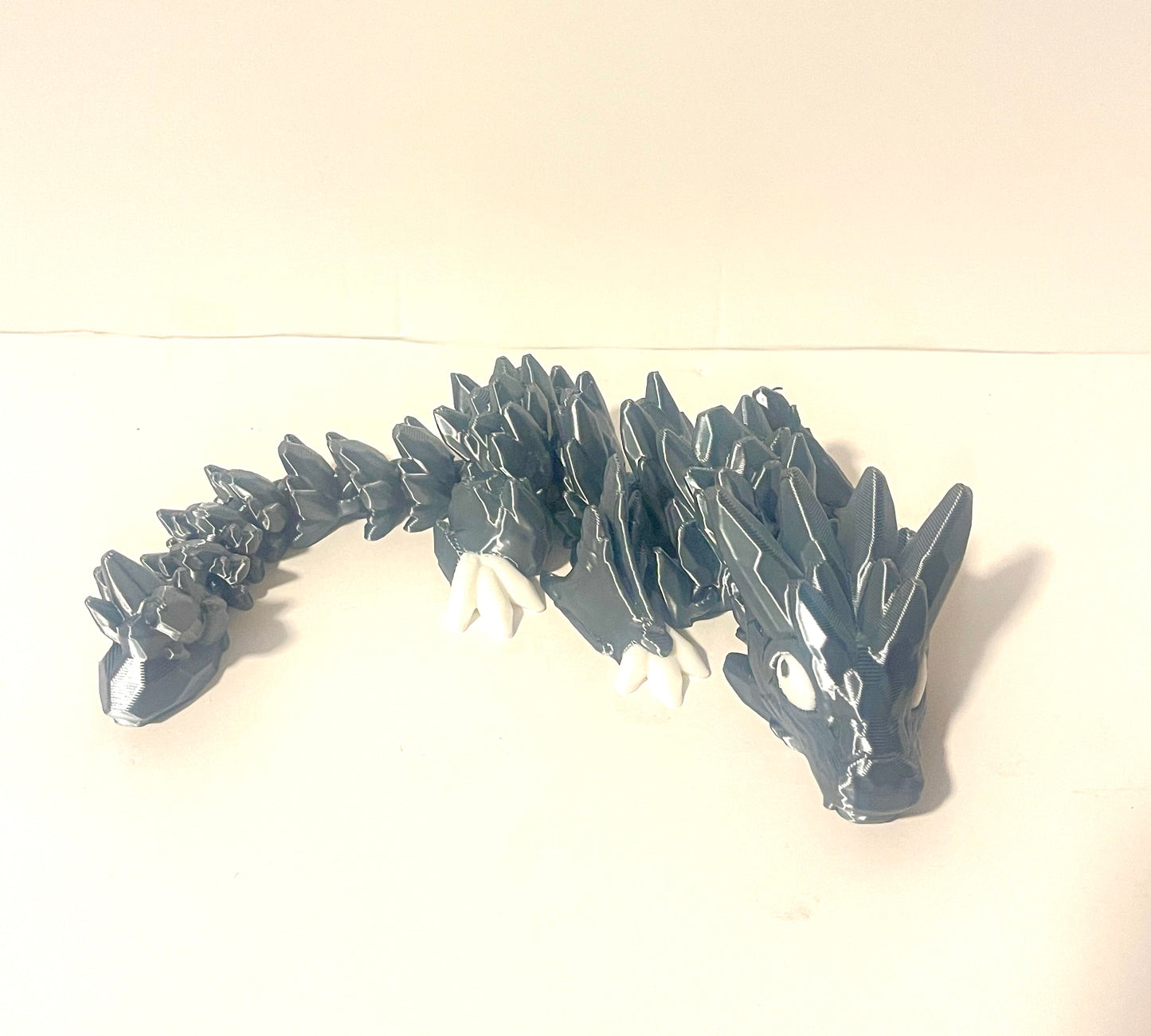 3-D Printed Dragon Gray and White