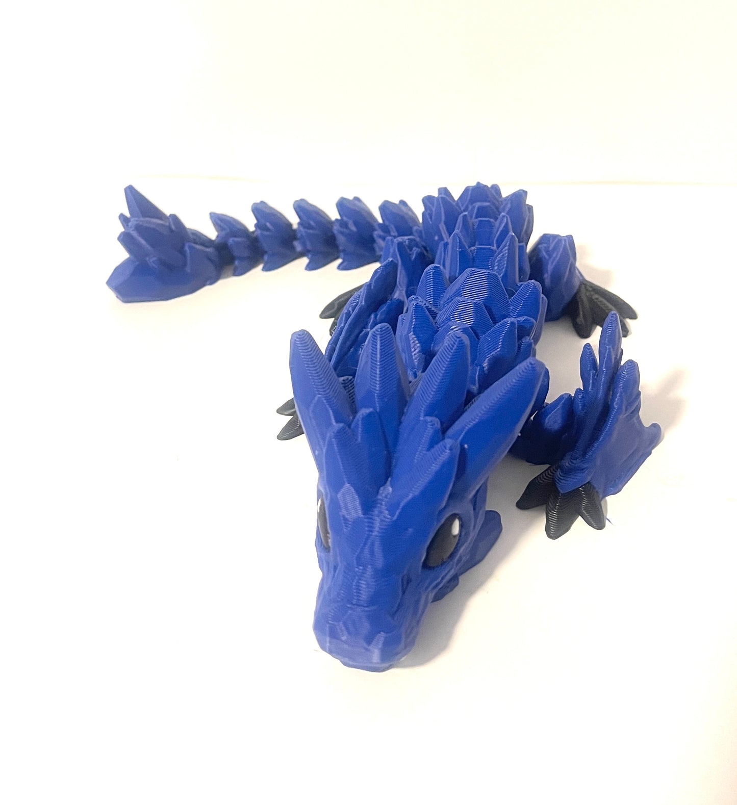 3-D Printed Dragon Blue Black White