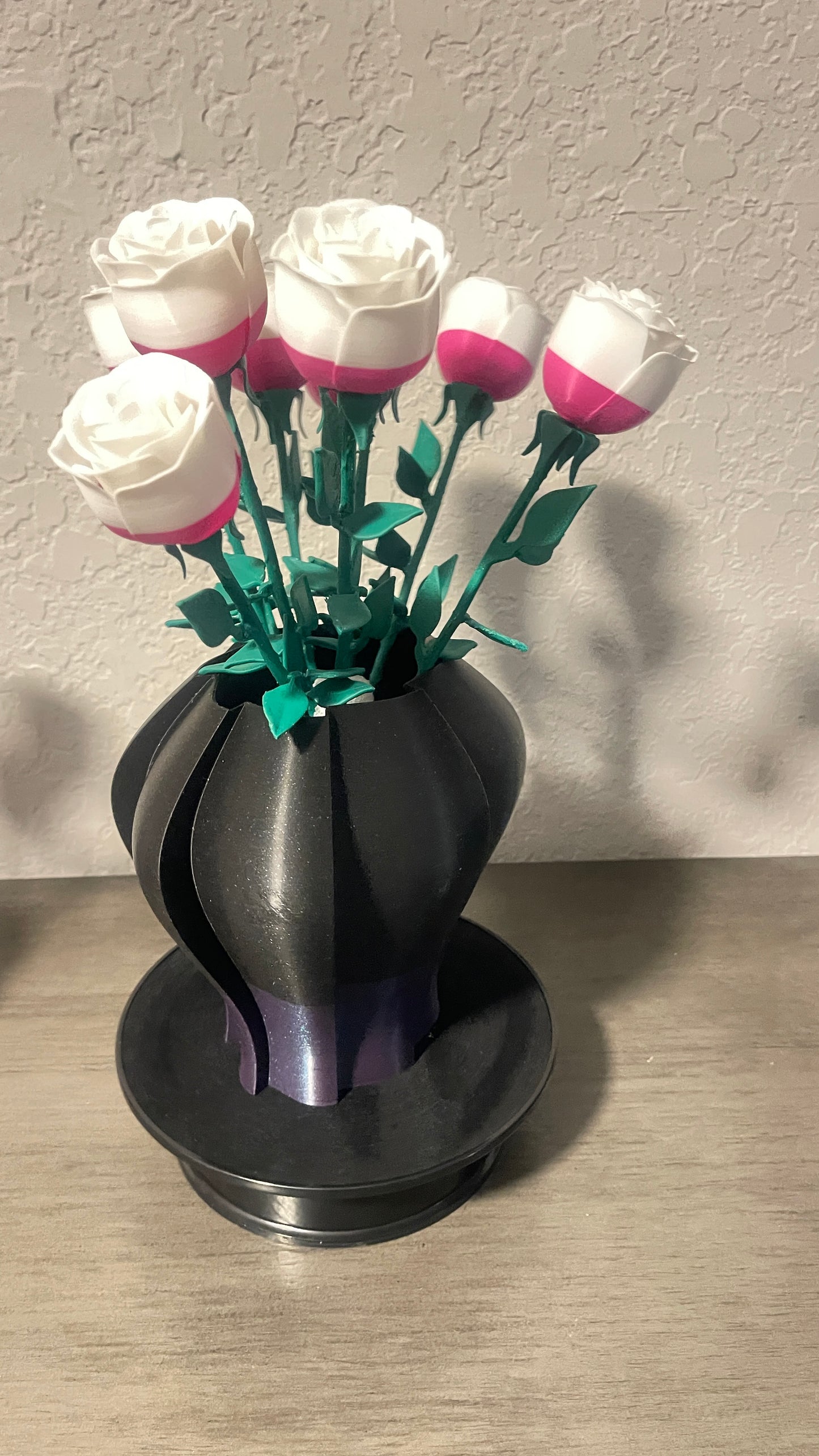 Windmill Vase Large Black and Purple