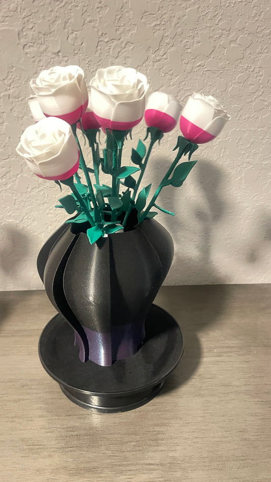 Windmill Vase Large Black and Purple
