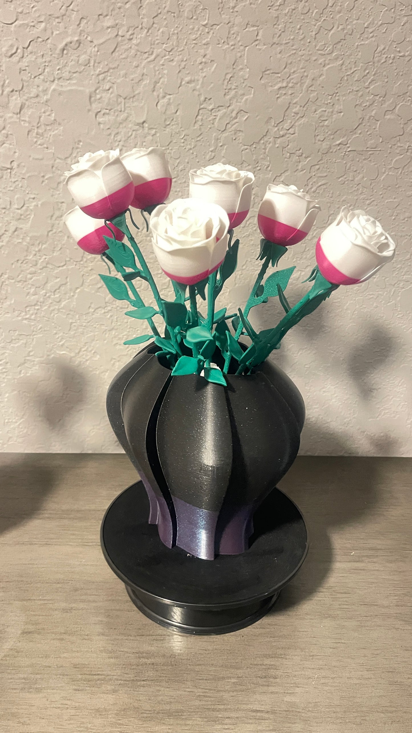 Windmill Vase Large Black and Purple