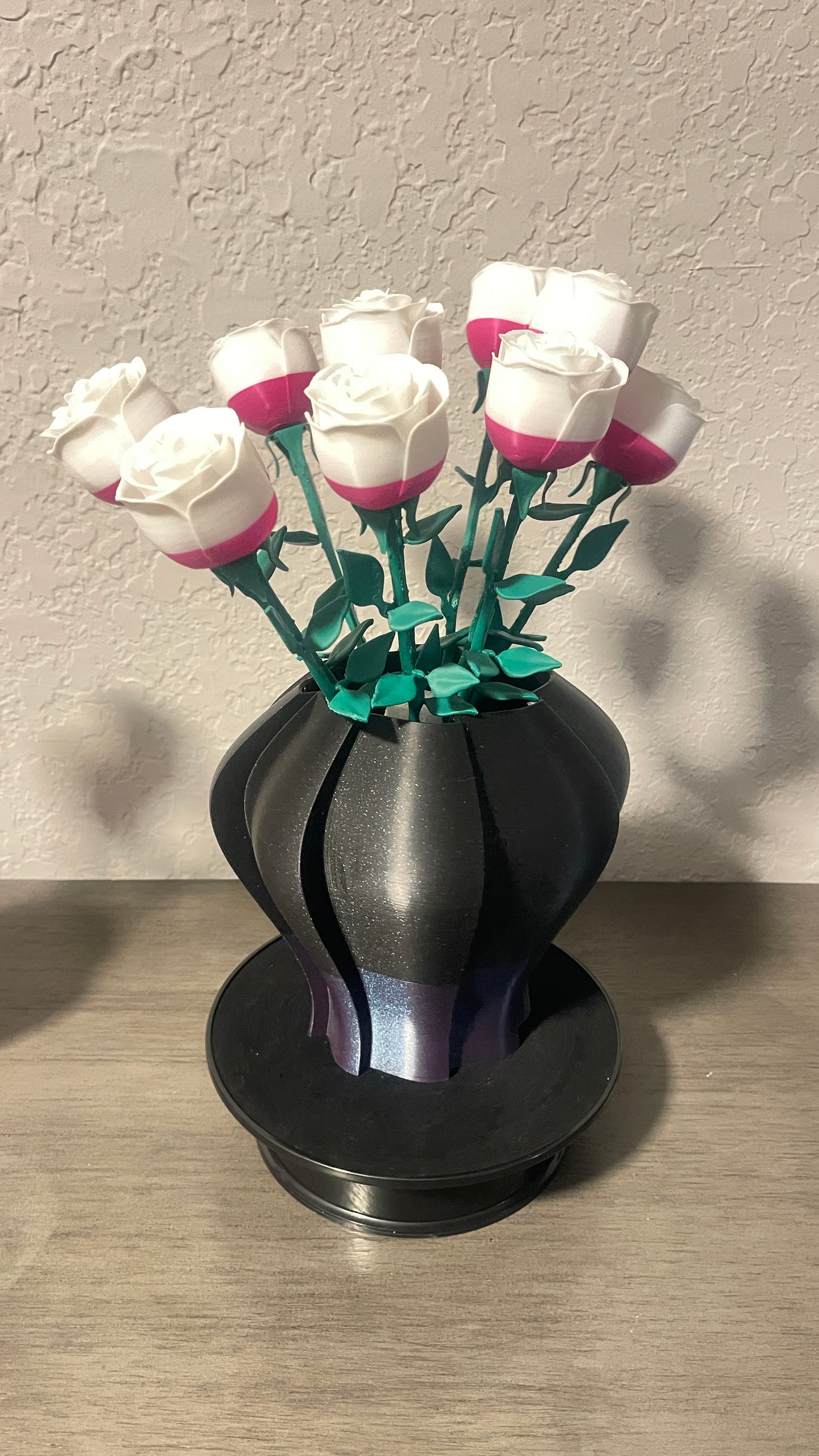Windmill Vase Large Black and Purple