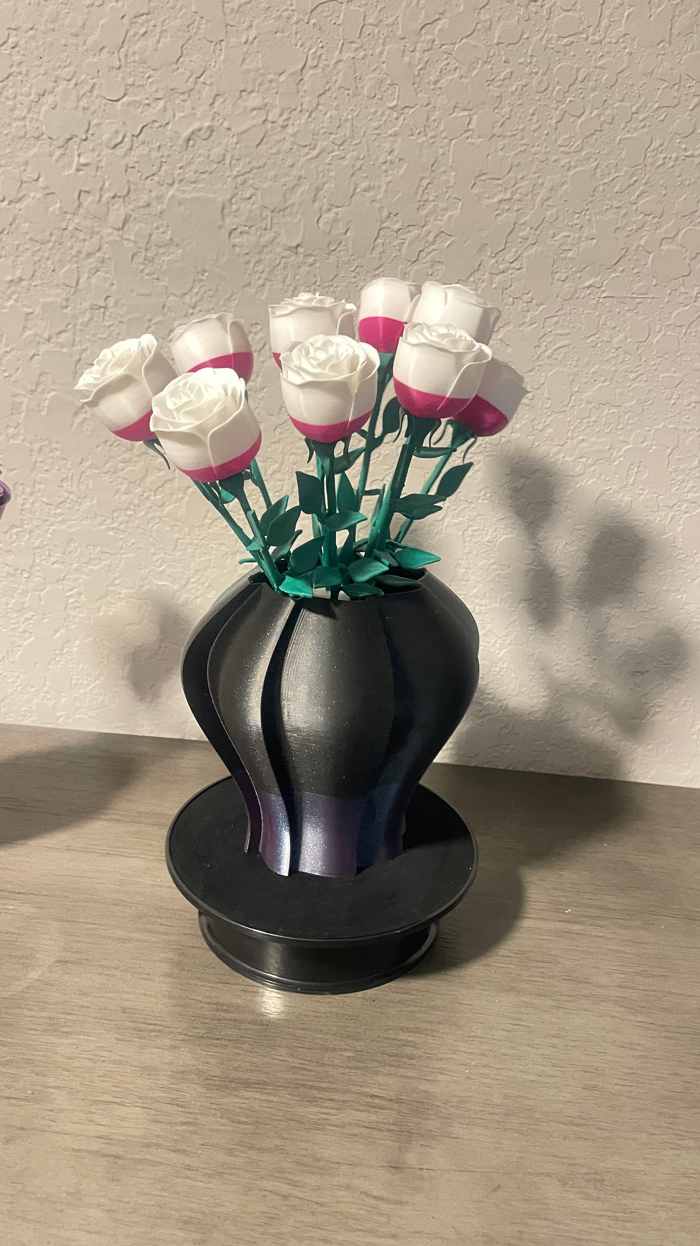 Windmill Vase Large Black and Purple