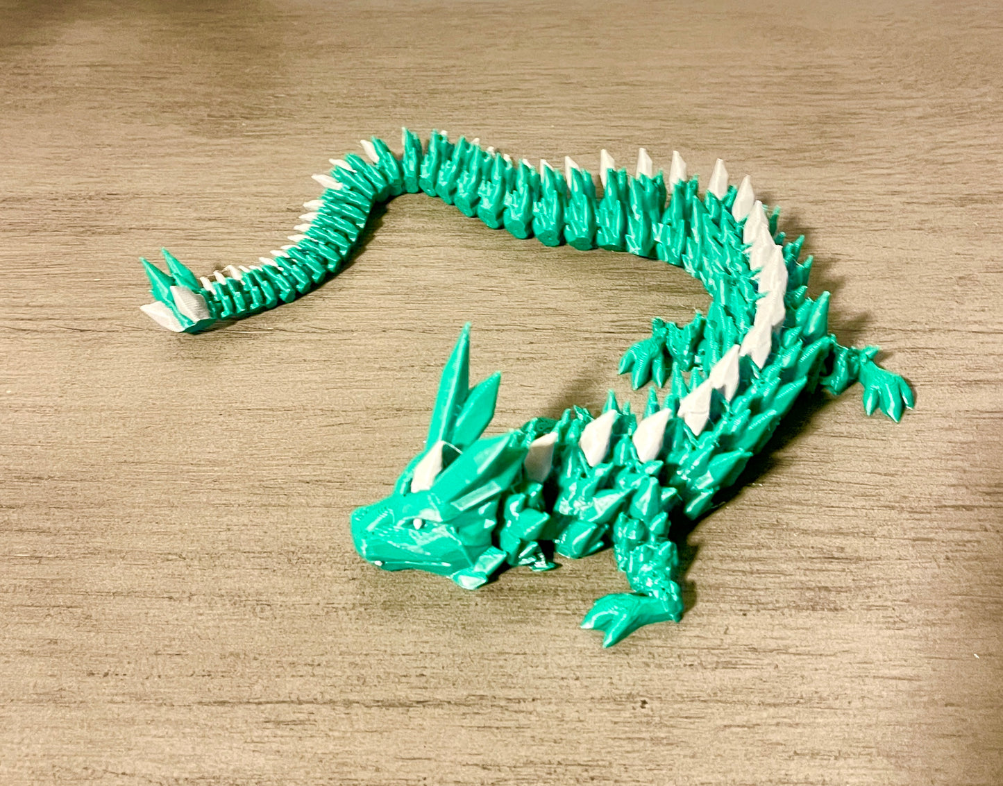 3D Printed Dragon Green and Gray