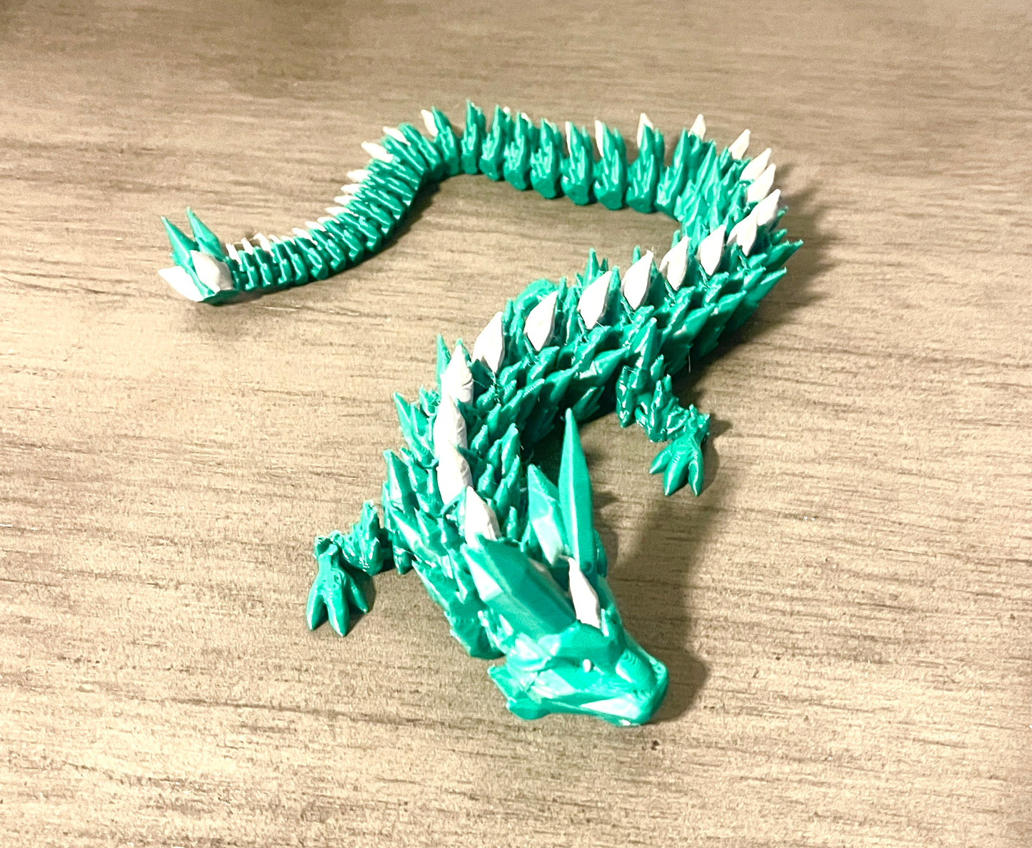 3D Printed Dragon Green and Gray