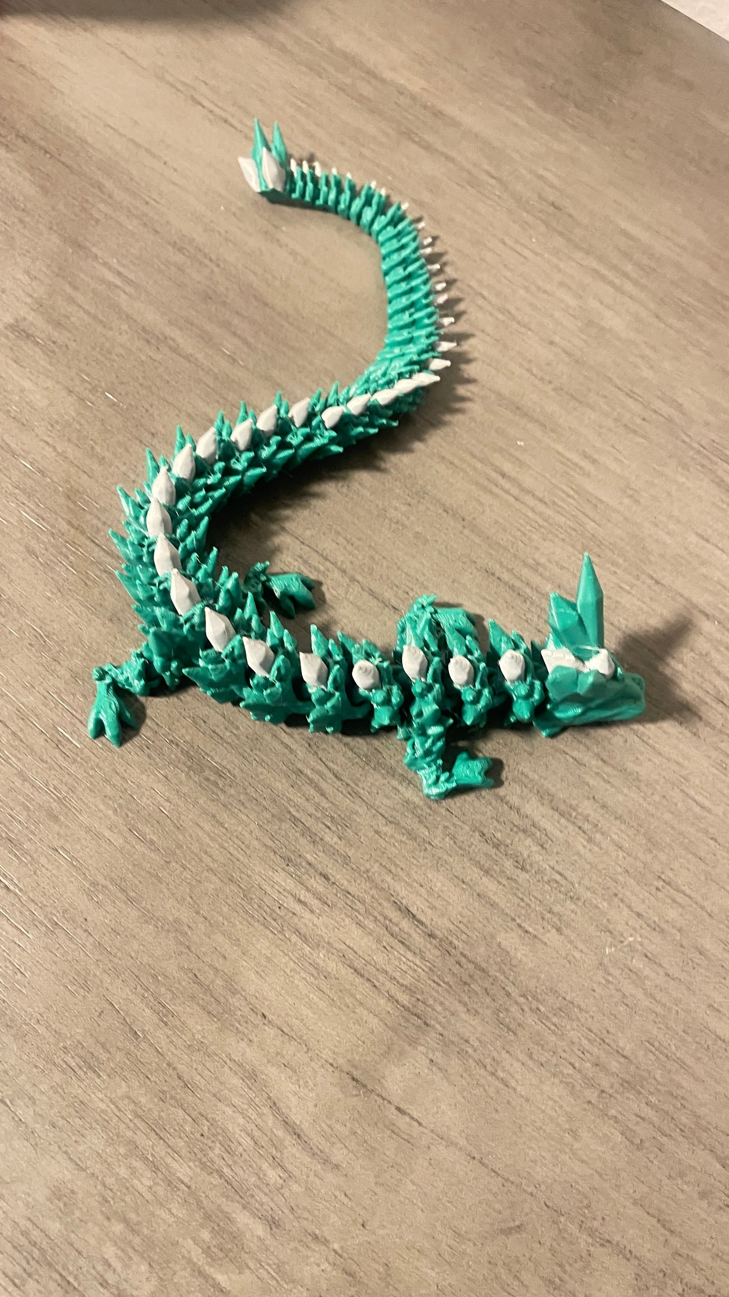 3D Printed Dragon Green and Gray