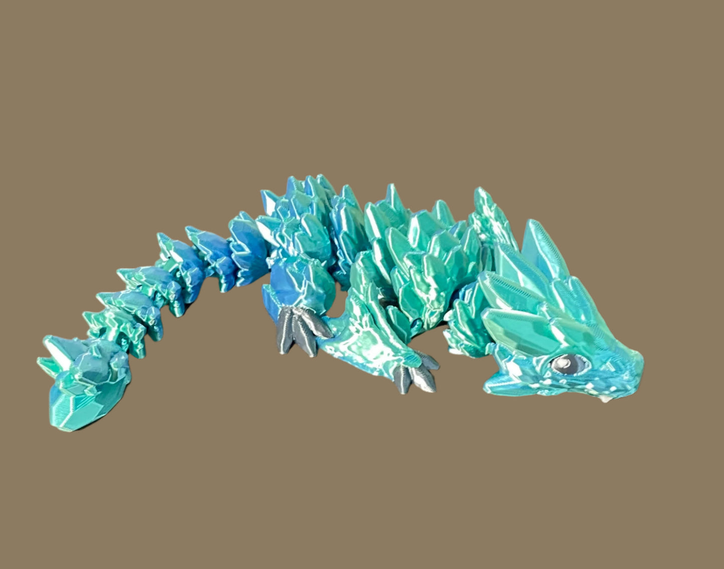 3-D Printed Dragon Green Blue