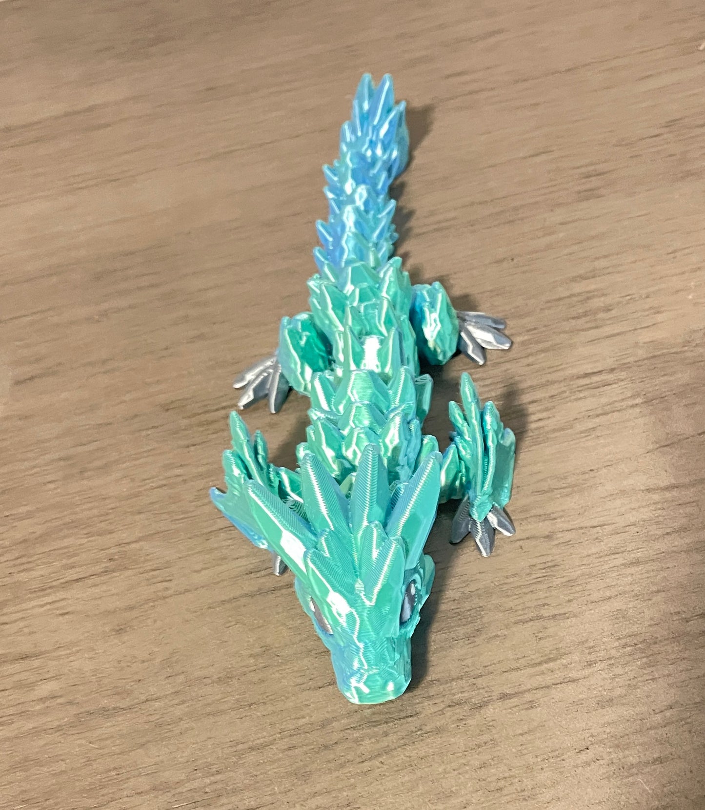 3-D Printed Dragon Green Blue