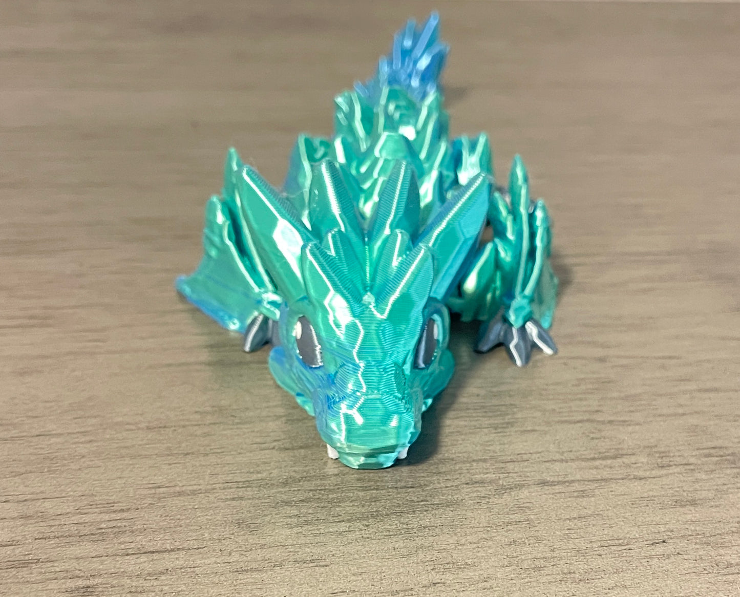 3-D Printed Dragon Green Blue