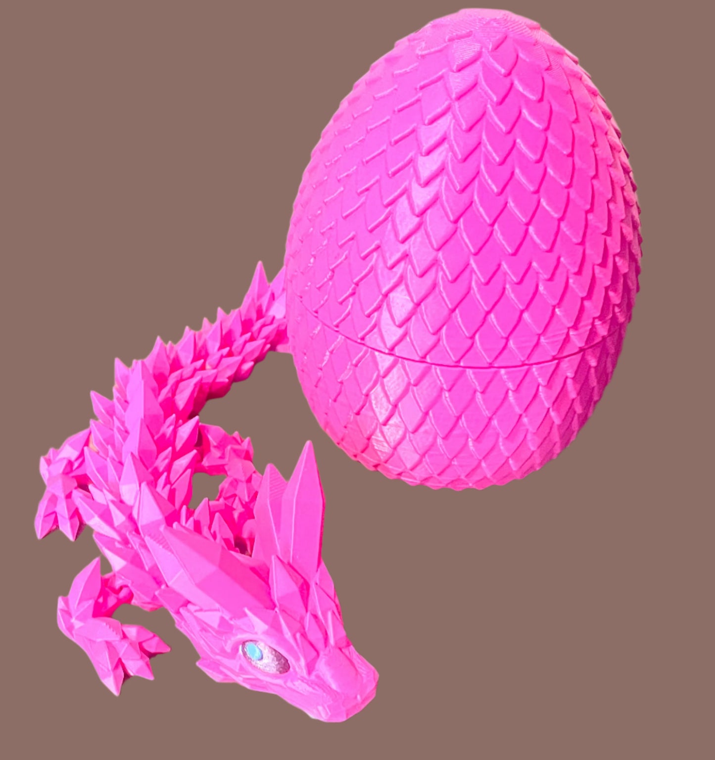 3-D Printed crystal Articulated Dragon Pink