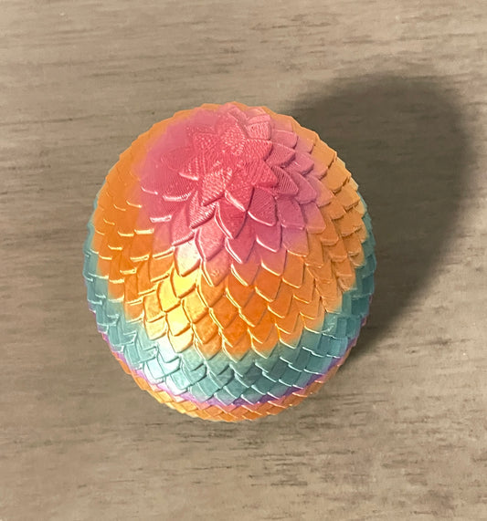 Dragon Egg Orange Purple Gold Teal Blue