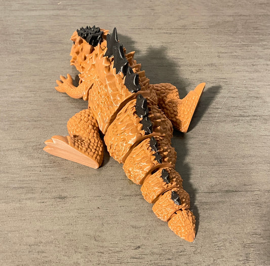 3D Printed Baby Godzilla Brown and Black