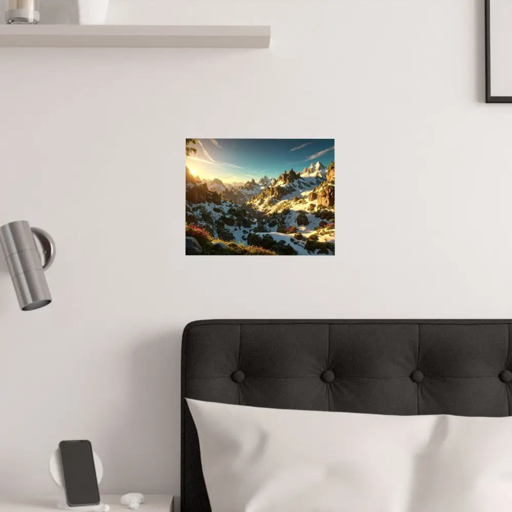 Alpine Majesty: Mountain Wildflower Panorama High-Resolution Wilderness Landscape Poster Poster