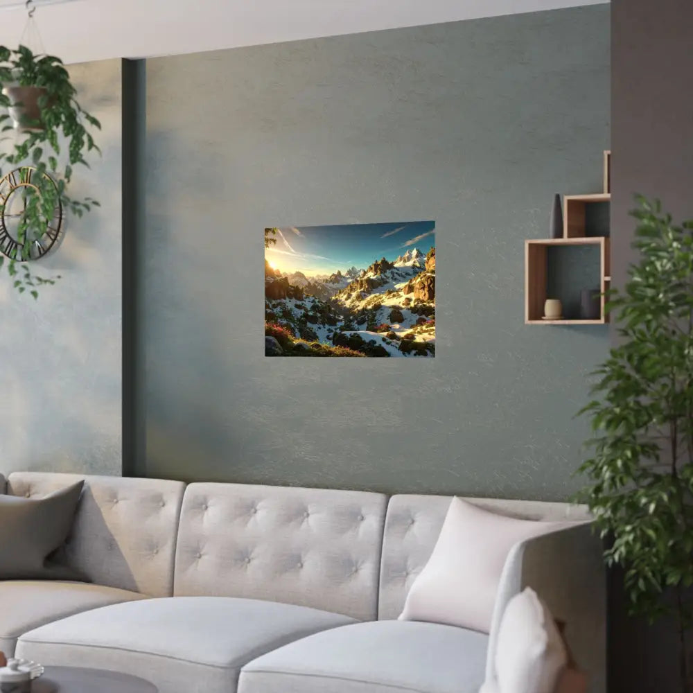Alpine Majesty: Mountain Wildflower Panorama High-Resolution Wilderness Landscape Poster Poster