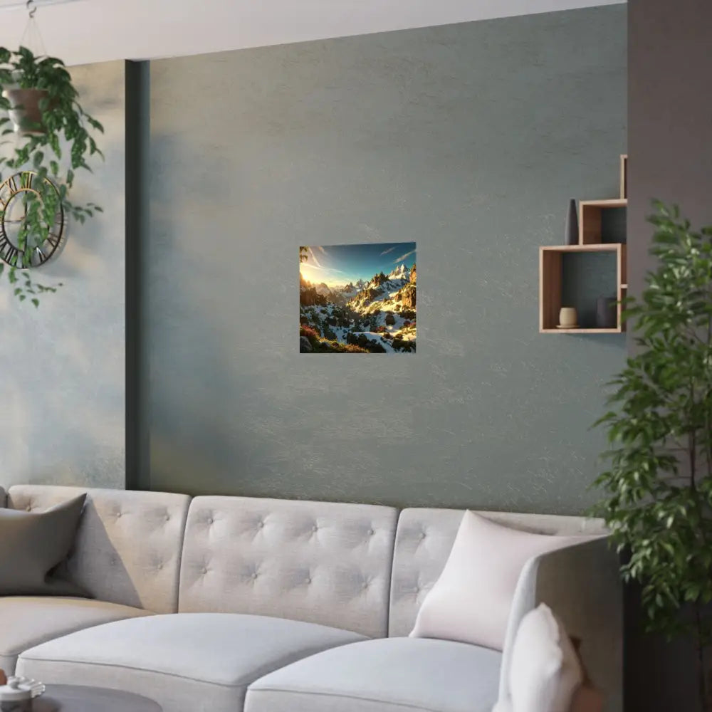 Alpine Majesty: Mountain Wildflower Panorama High-Resolution Wilderness Landscape Poster Poster