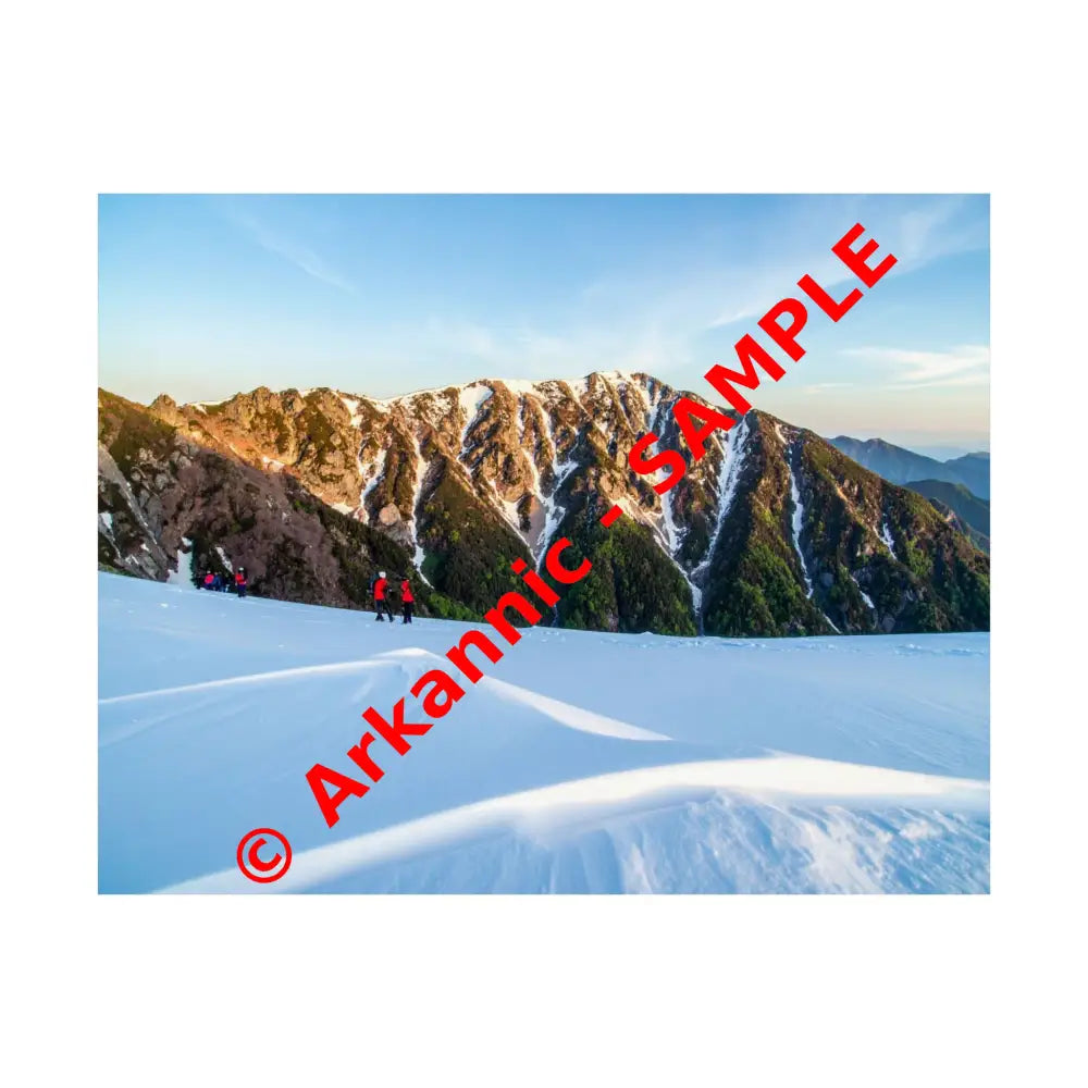 Alpine Solitude: Winter Mountain Wilderness Pristine Snow Landscape Poster 14″ x 11″ Poster